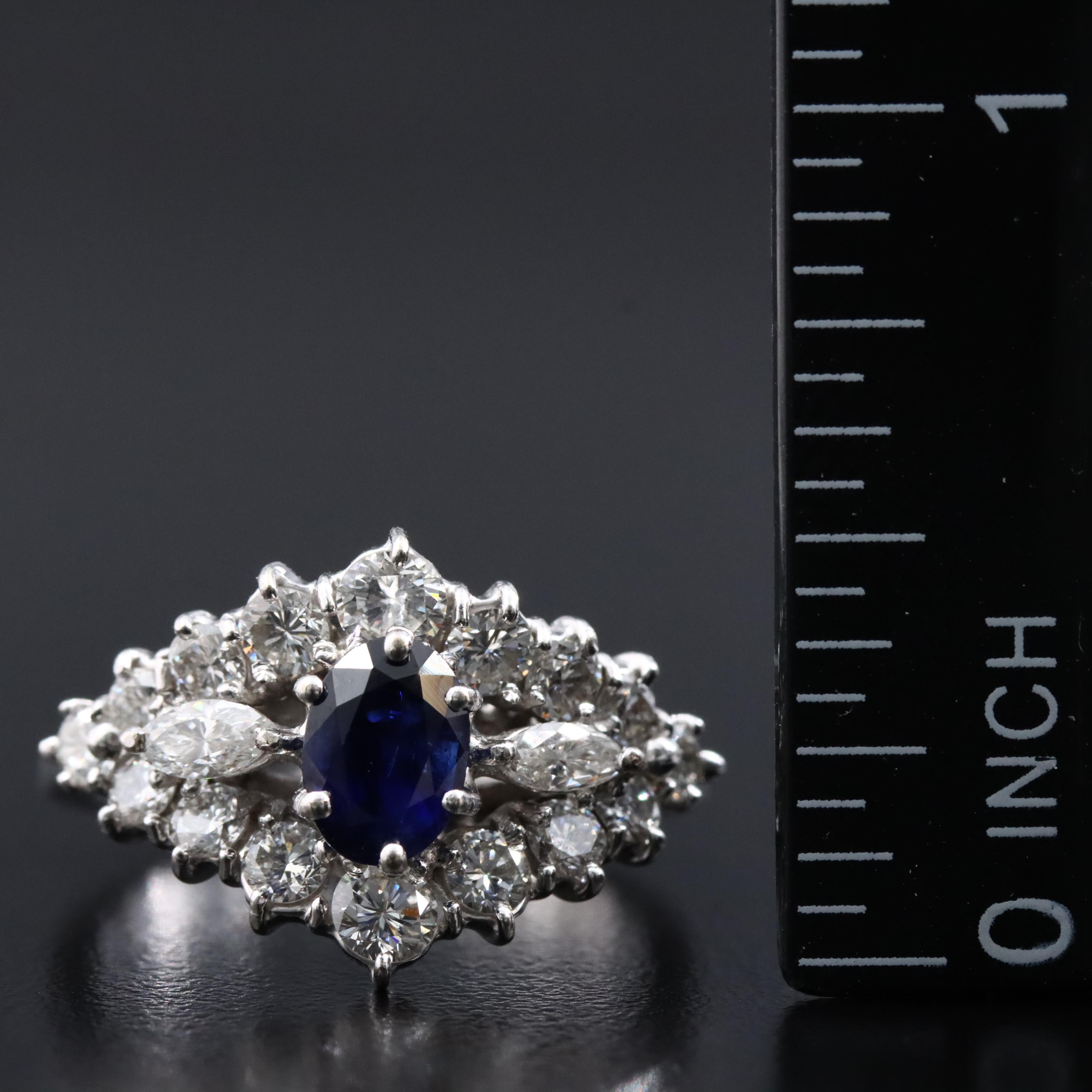 18K Sapphire and 1.10 CTW Diamond Ring