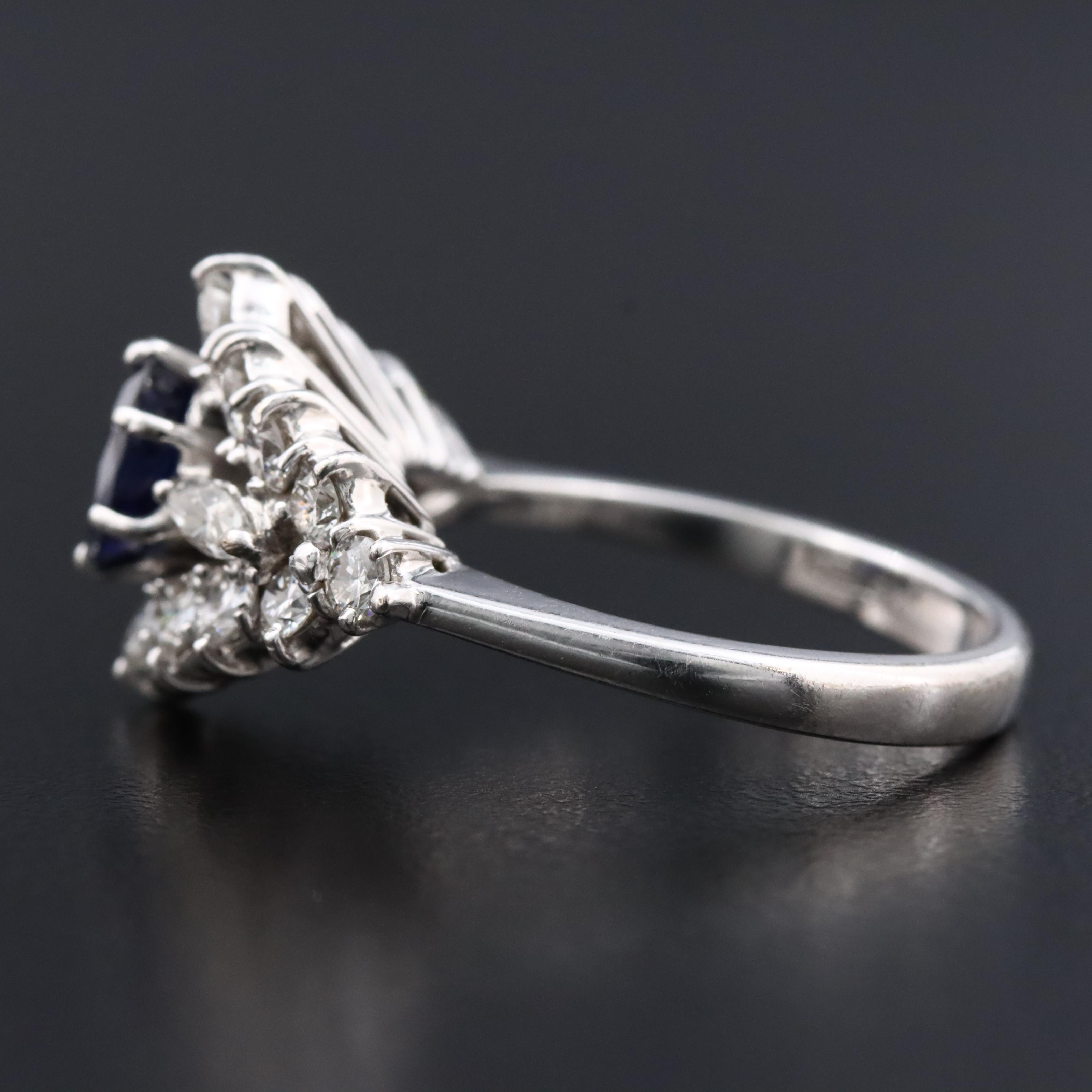 18K Sapphire and 1.10 CTW Diamond Ring