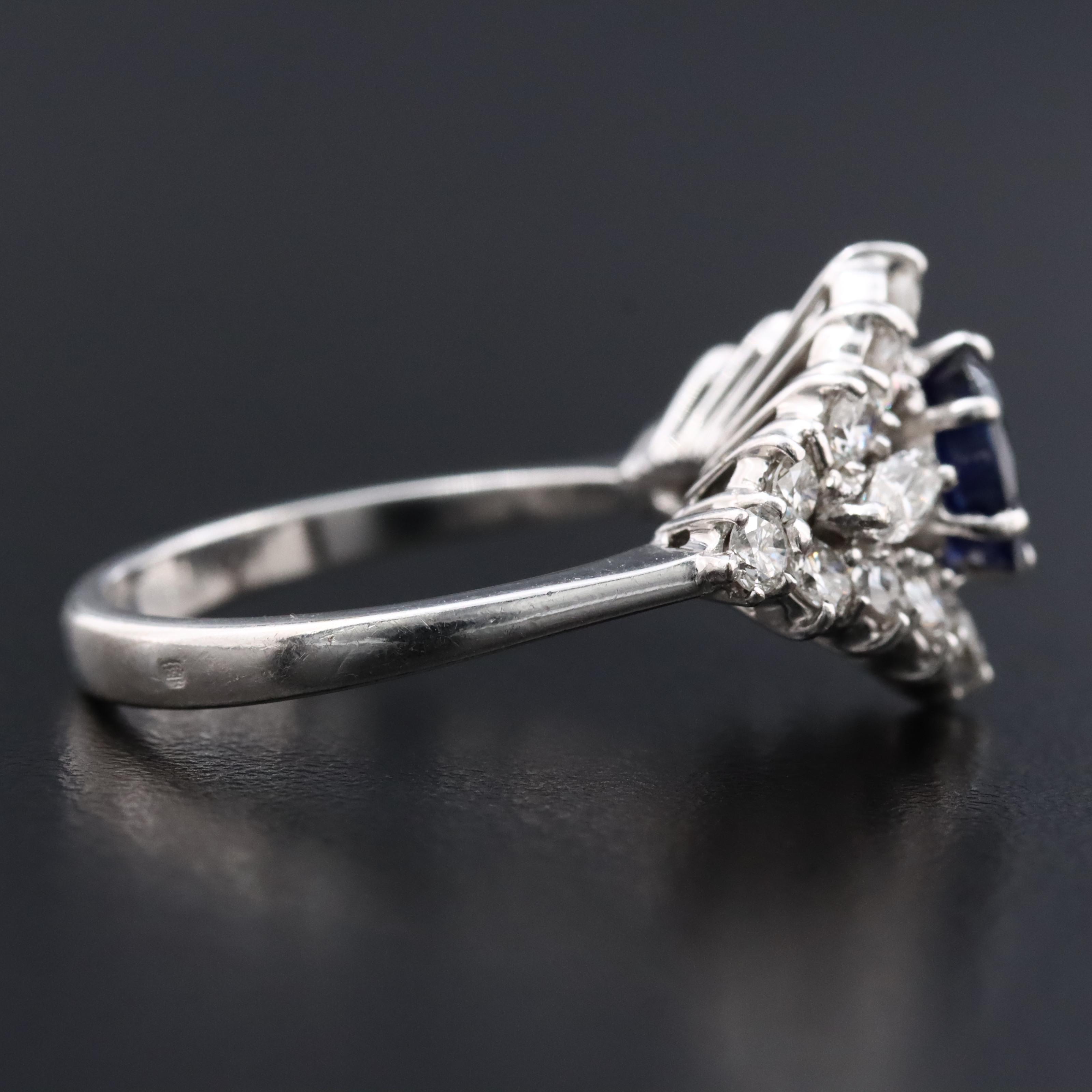 18K Sapphire and 1.10 CTW Diamond Ring