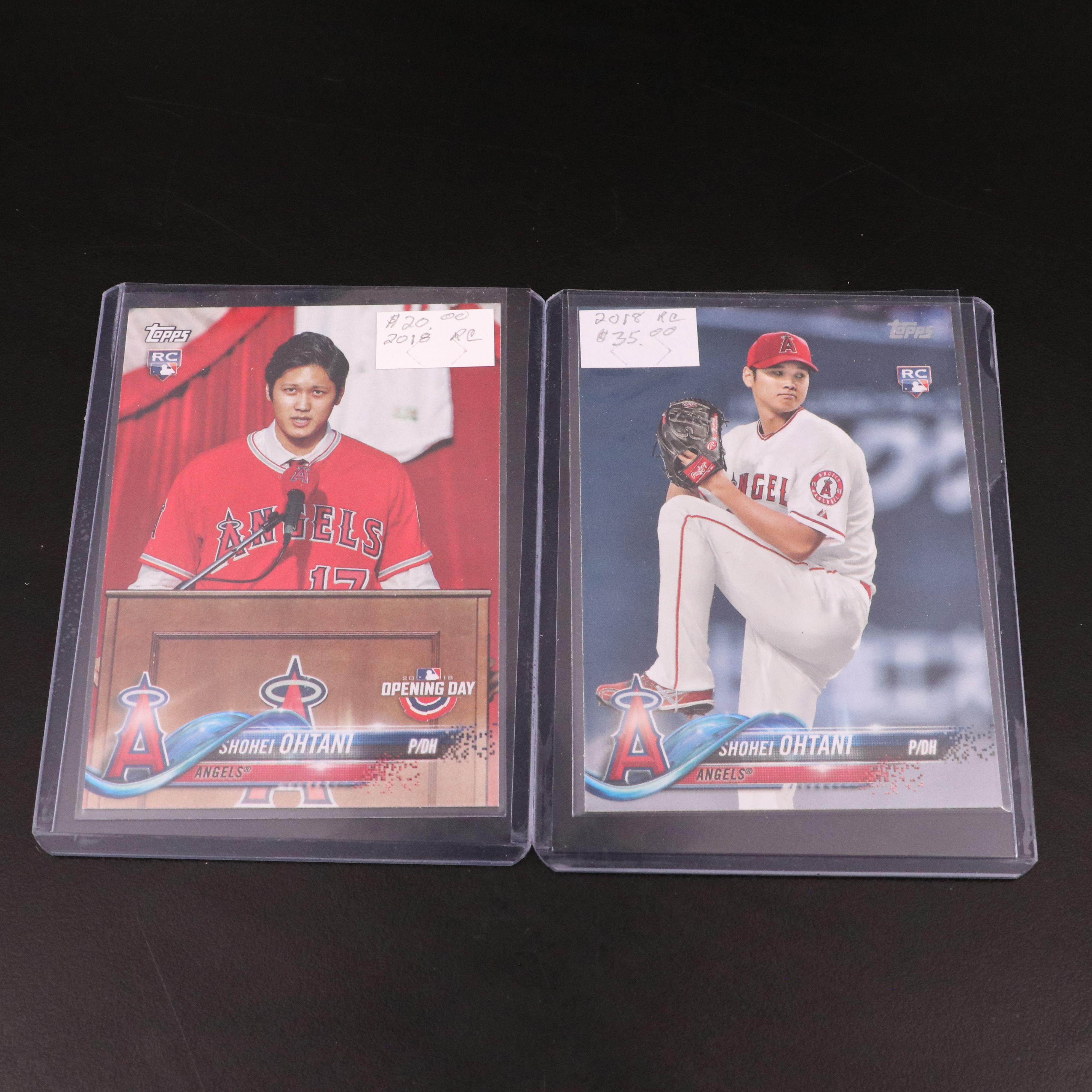 Shohei Ohtani Rookie Baseball Cards with Mike Trout Relic Baseball Cards