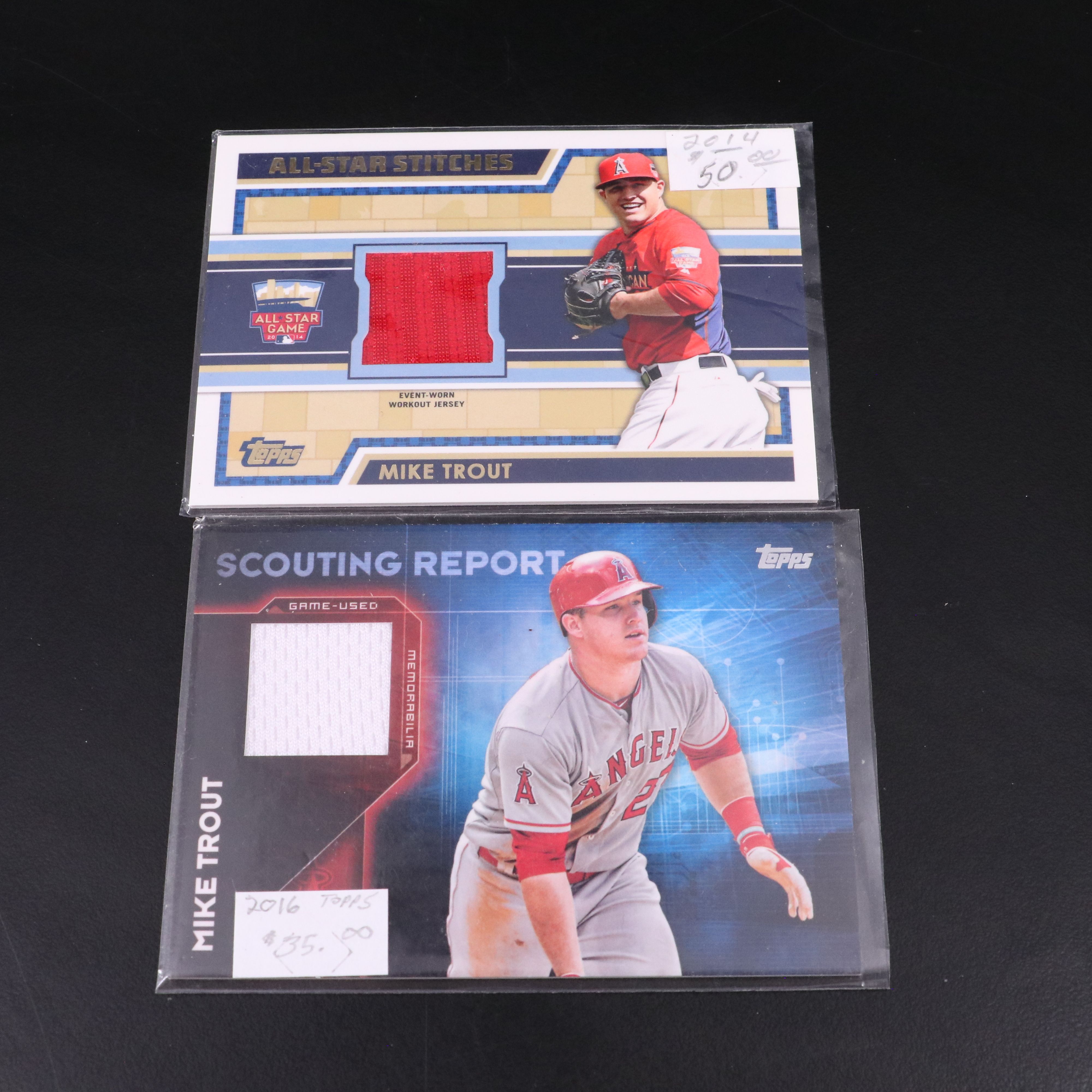 Shohei Ohtani Rookie Baseball Cards with Mike Trout Relic Baseball Cards