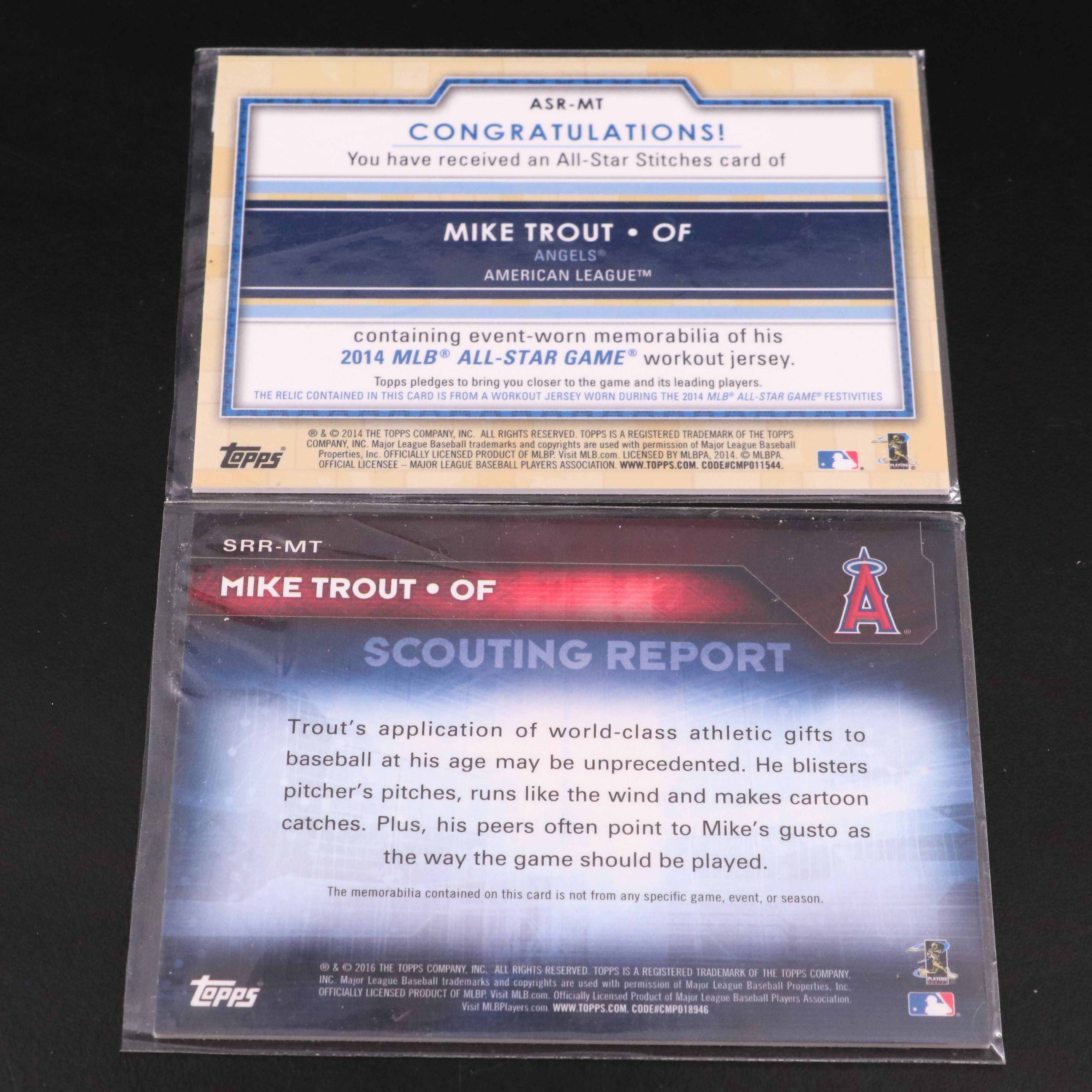 Shohei Ohtani Rookie Baseball Cards with Mike Trout Relic Baseball Cards