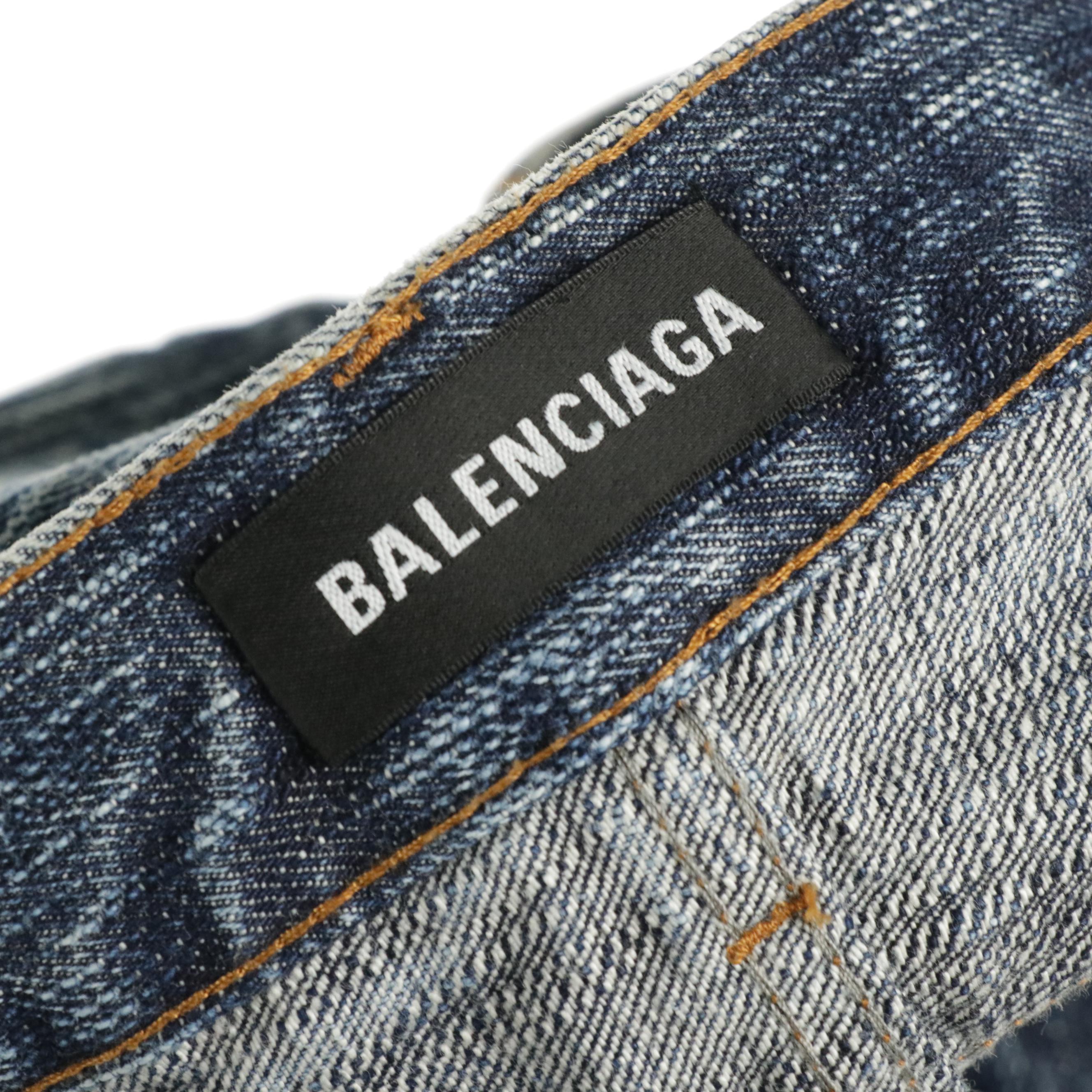 Men's Balenciaga Straight Leg Washed Denim Jeans