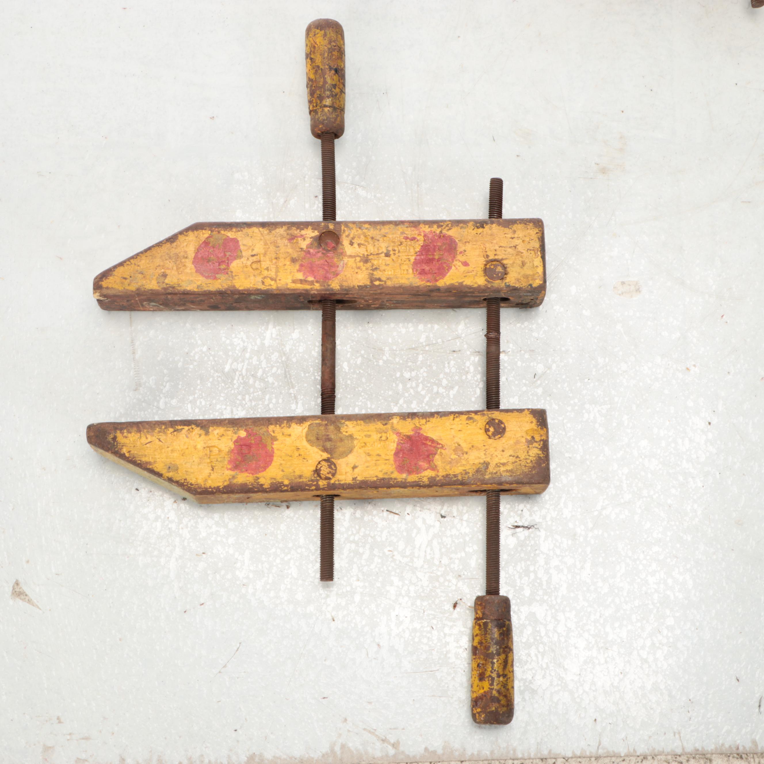 Wooden Hand-Screw Woodworking Clamps