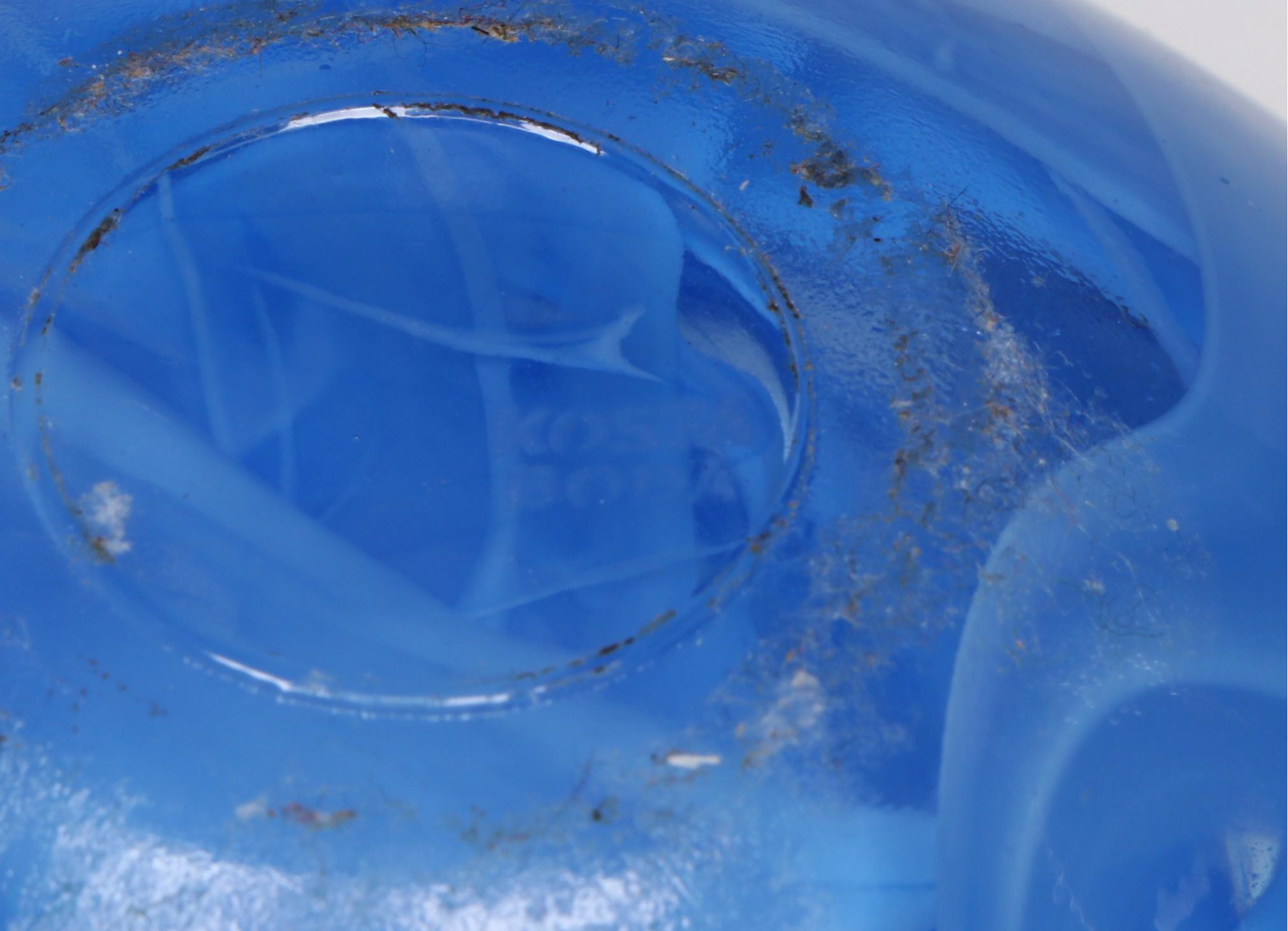 Kosta Boda "Atoll" Blue Swirl Art Glass Candle Holders