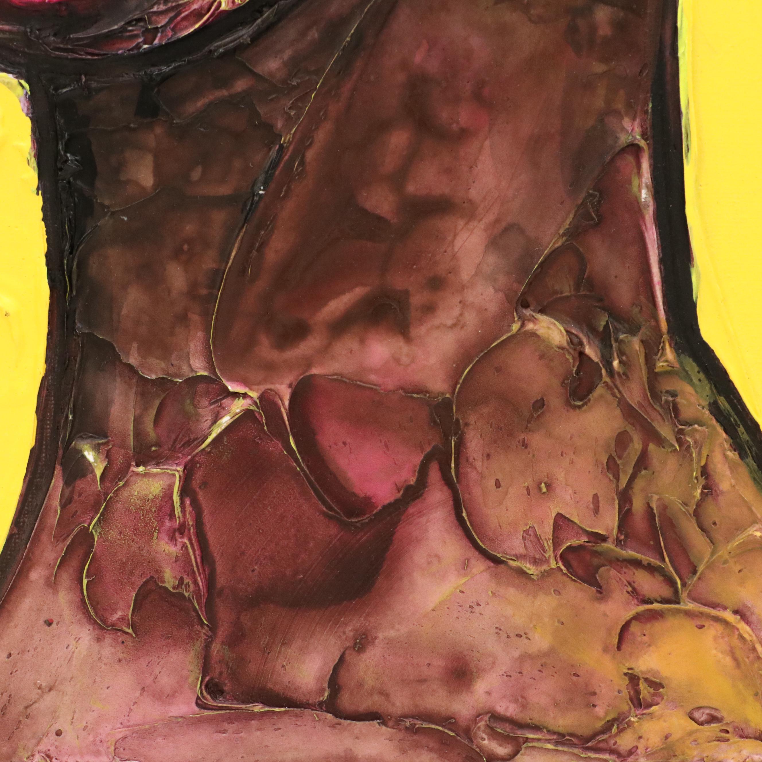 Abiola Idowu Stylized Mixed Media Portrait Painting "Beautify Child," 2024