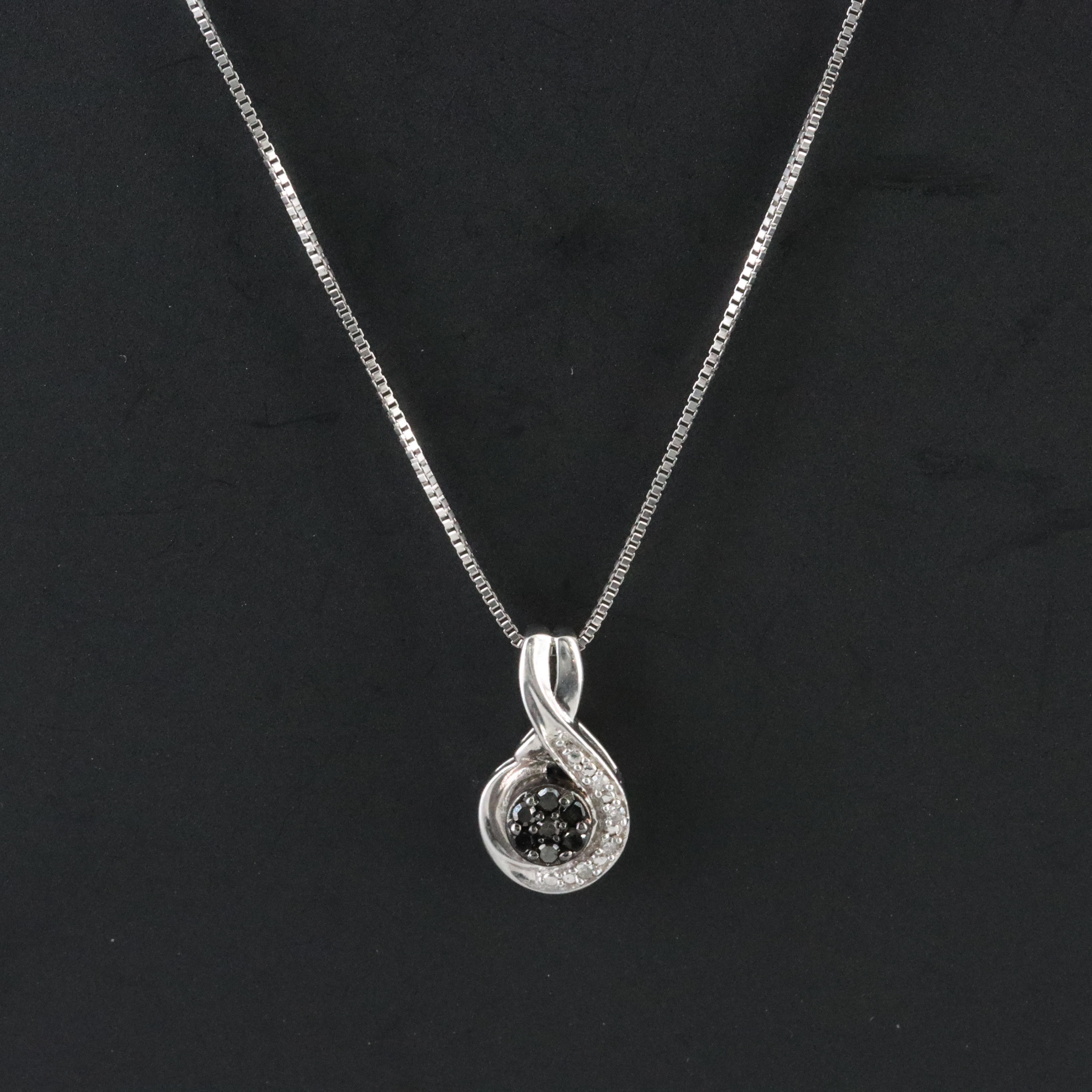 Sterling Lab Grown Diamond Cluster Pendant Necklace