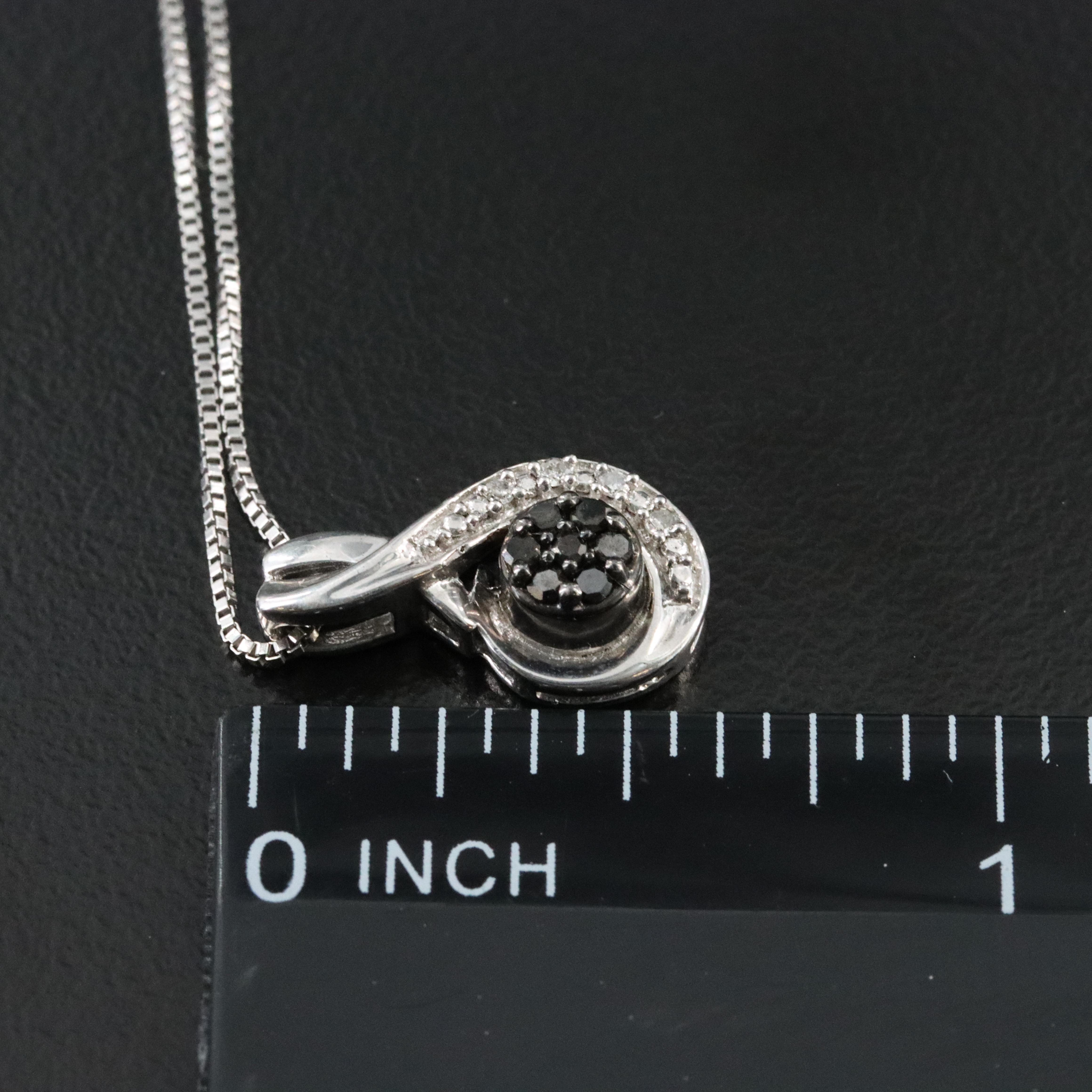 Sterling Lab Grown Diamond Cluster Pendant Necklace