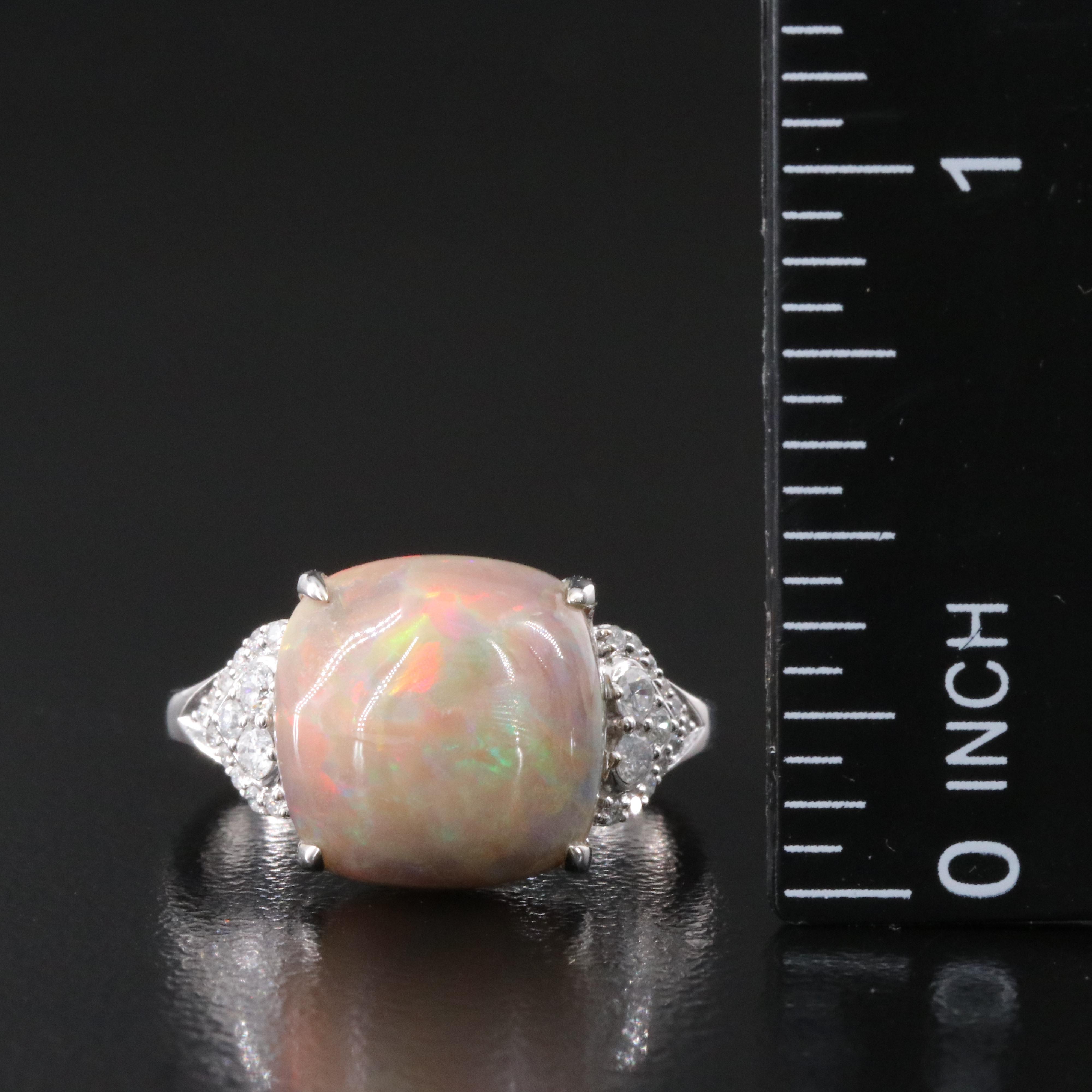 14K Opal and Diamond Ring