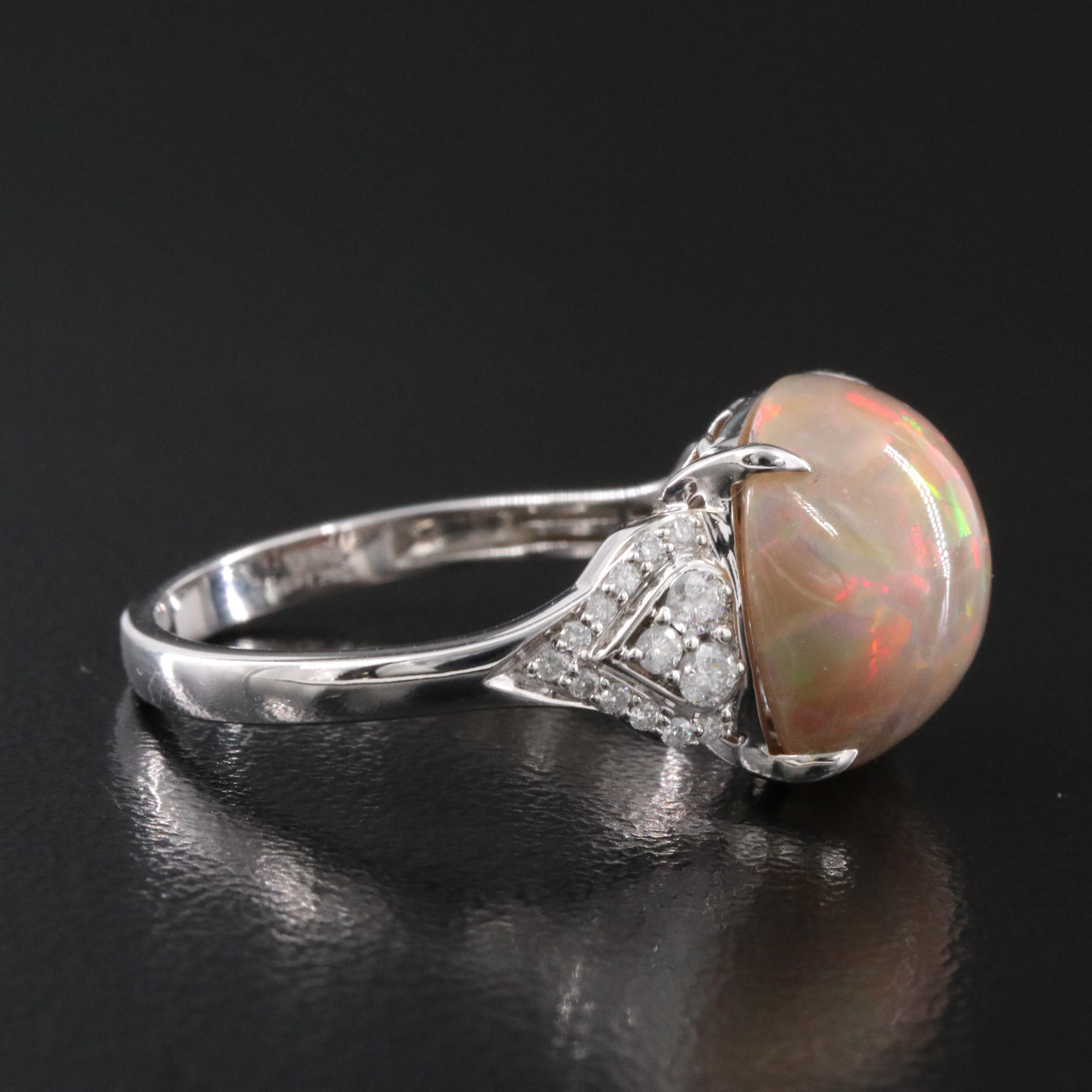 14K Opal and Diamond Ring