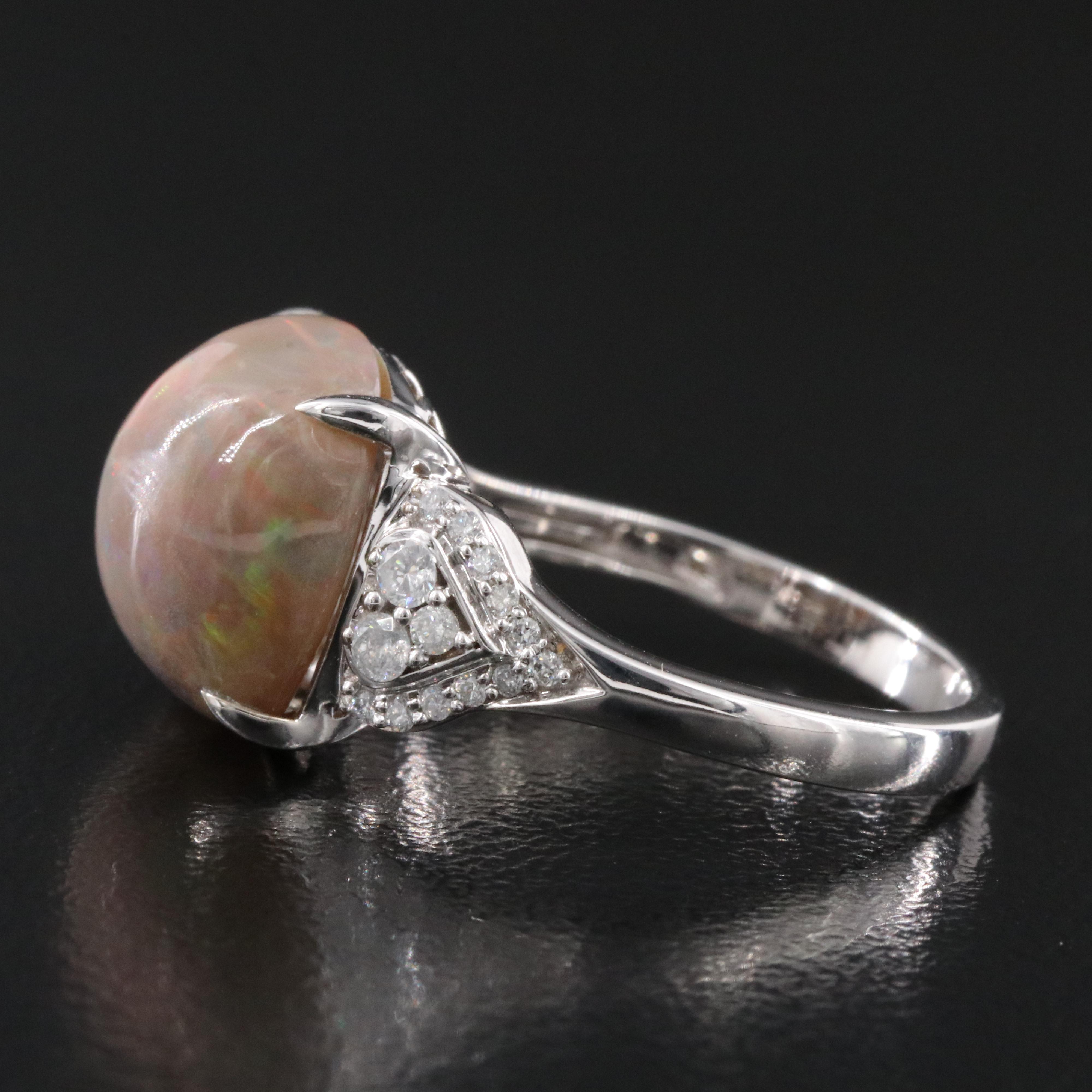 14K Opal and Diamond Ring