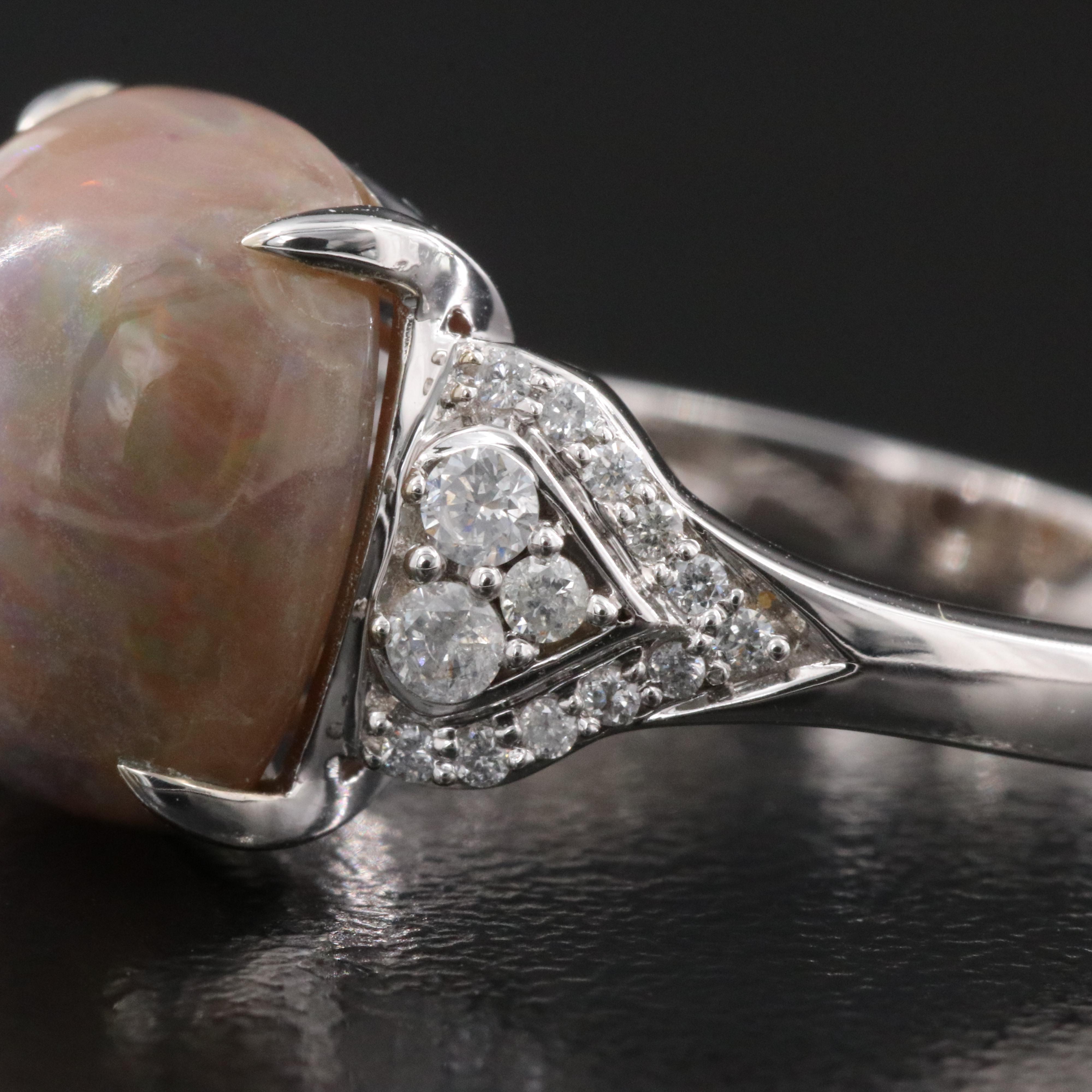 14K Opal and Diamond Ring