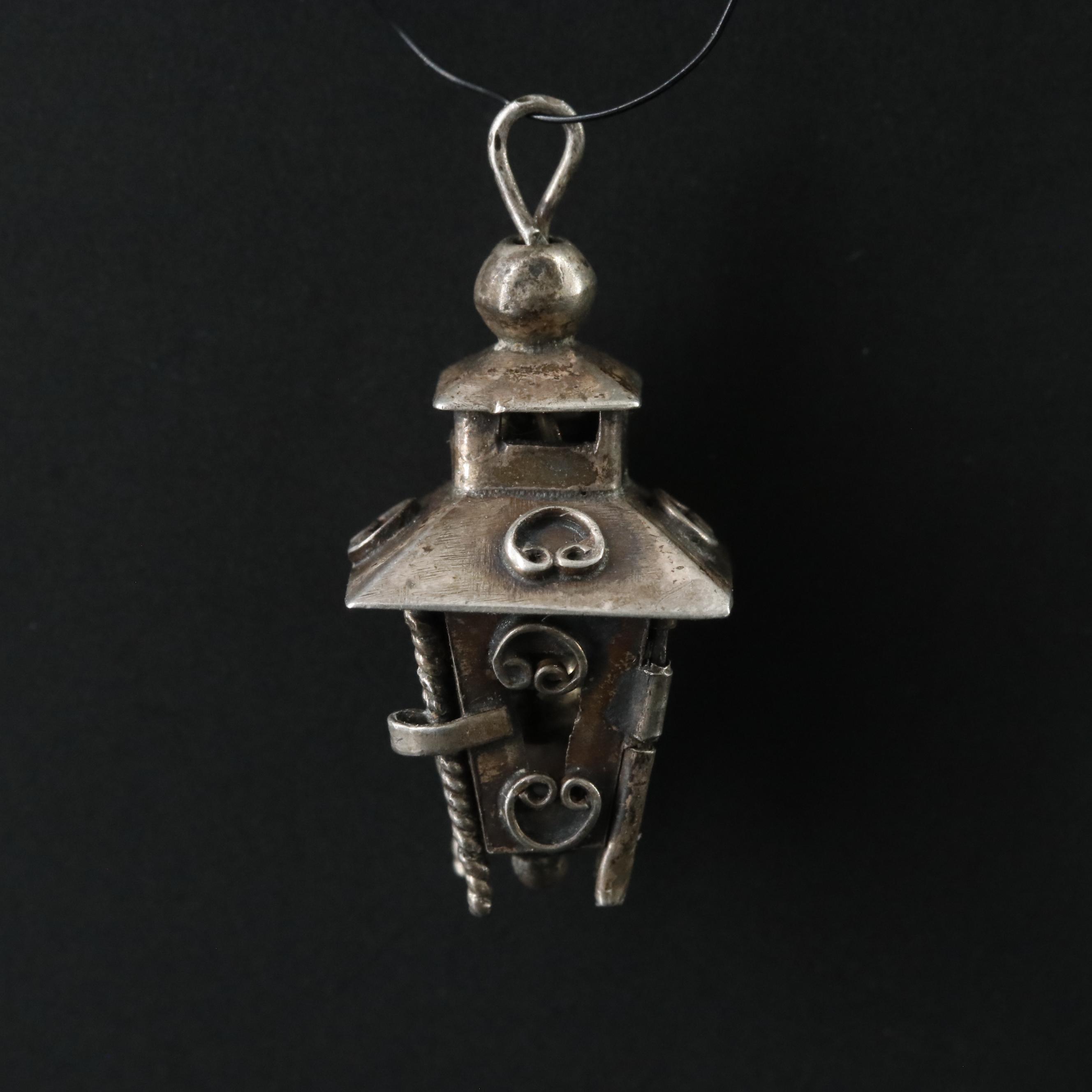 Sterling Lantern Articulated Charm Pendant