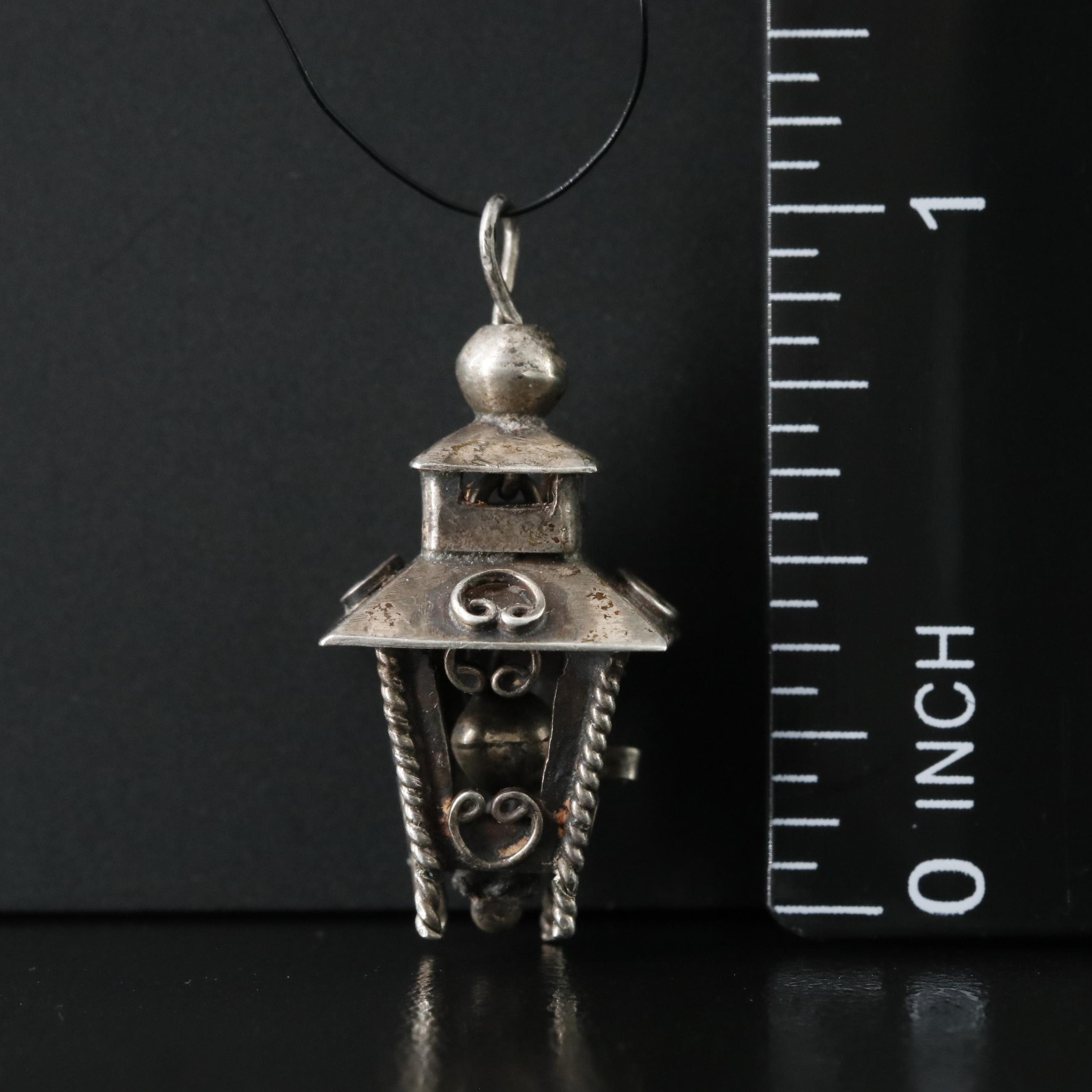 Sterling Lantern Articulated Charm Pendant
