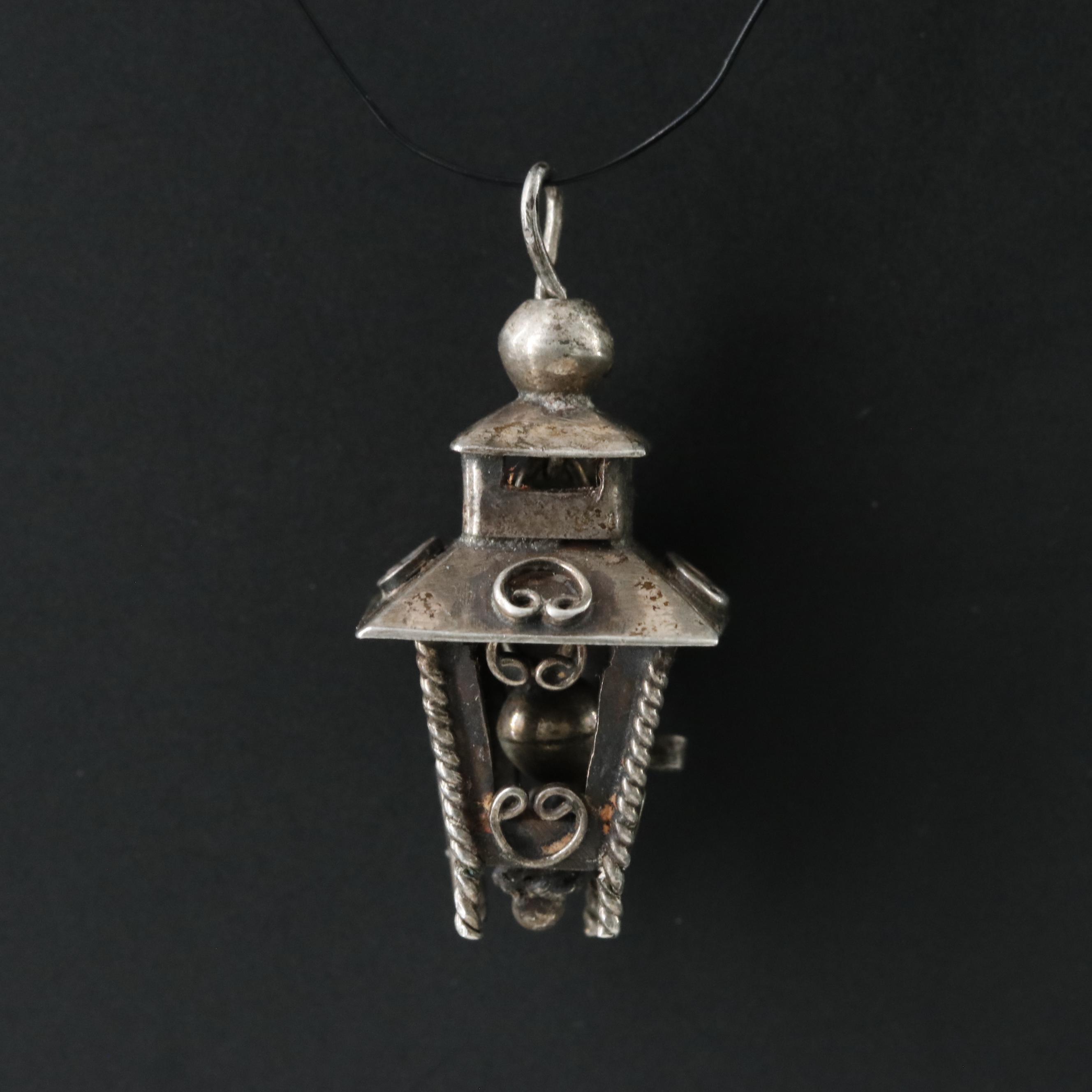 Sterling Lantern Articulated Charm Pendant