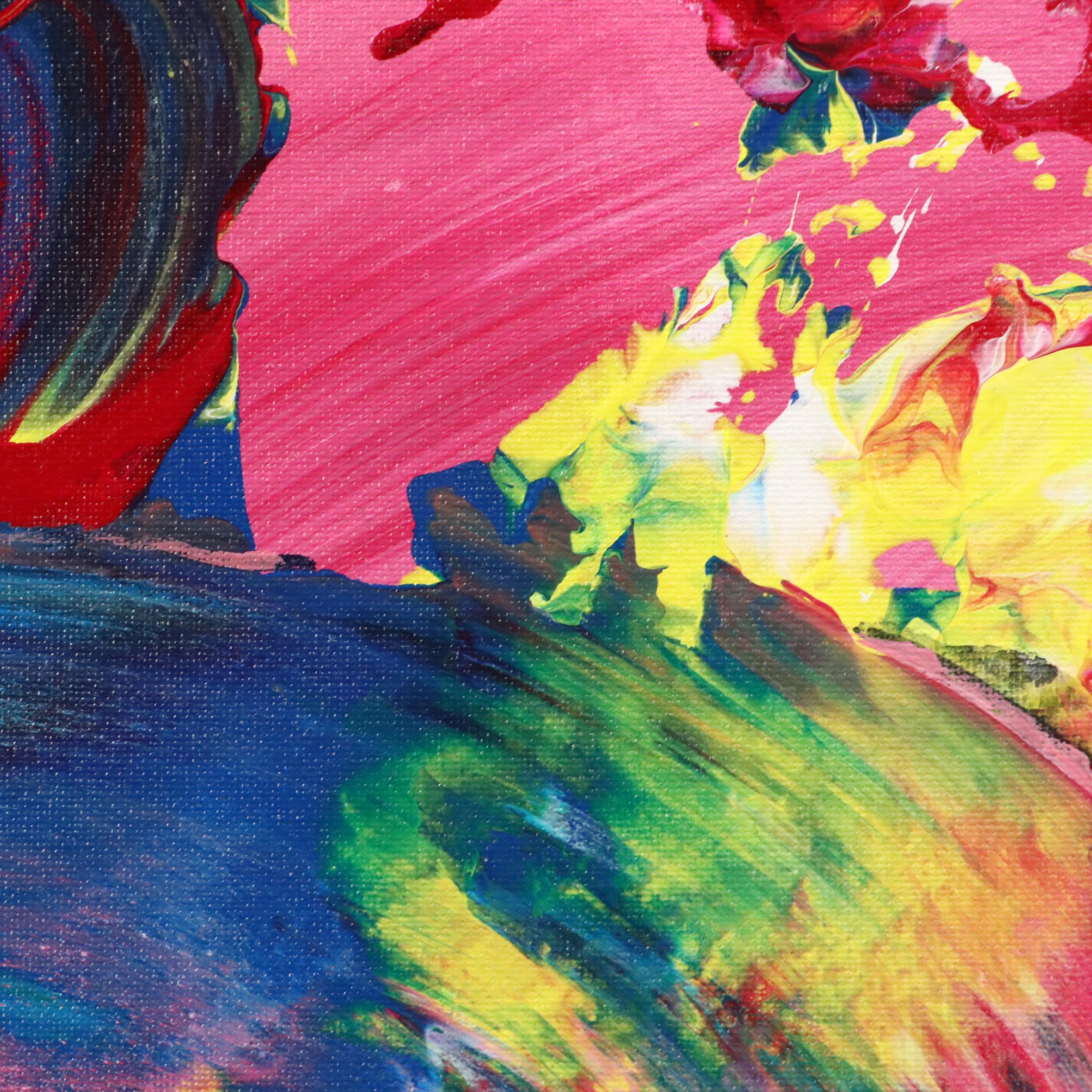 Abiola Idowu Stylized Acrylic Portrait "Blossom in Winter," 2023