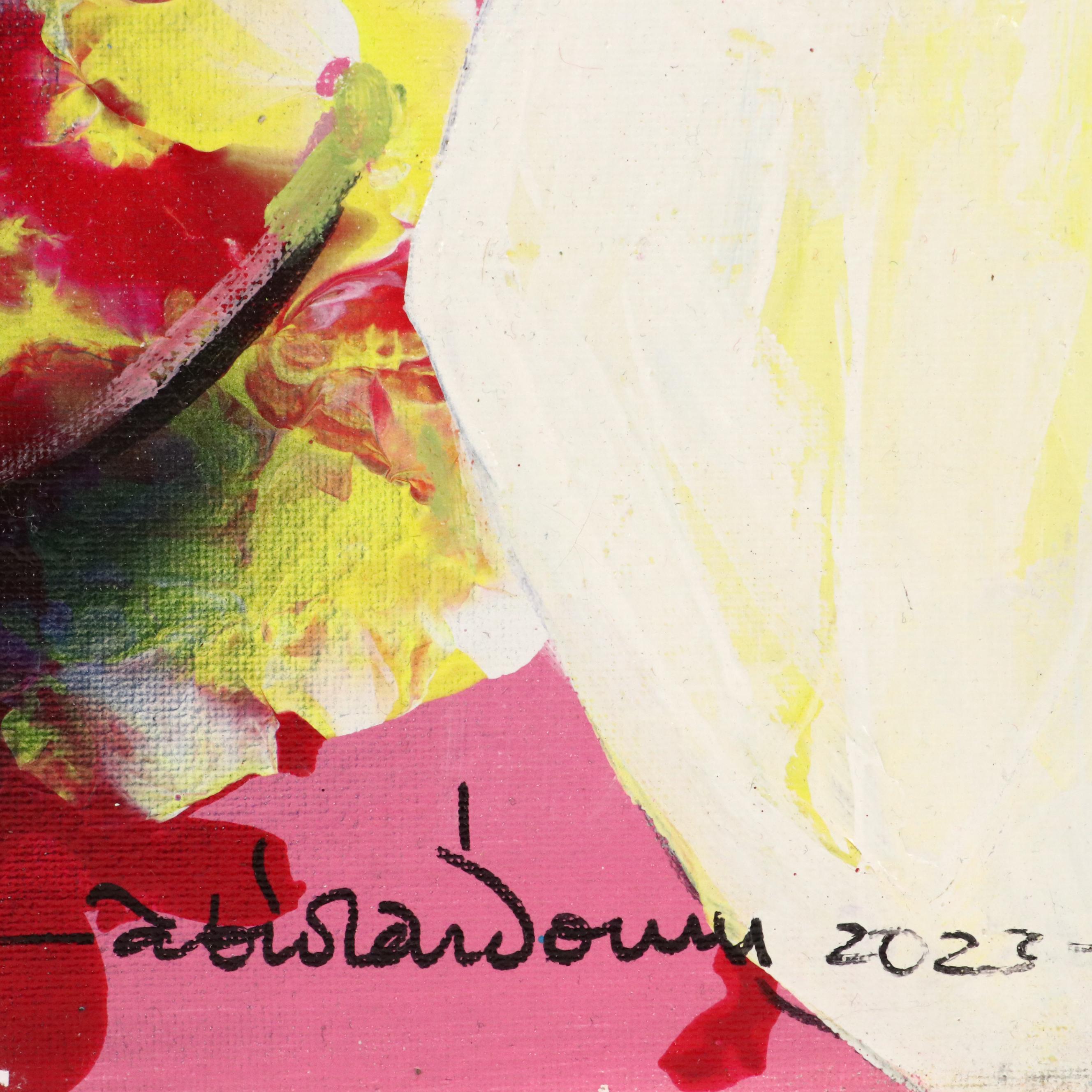 Abiola Idowu Stylized Acrylic Portrait "Blossom in Winter," 2023