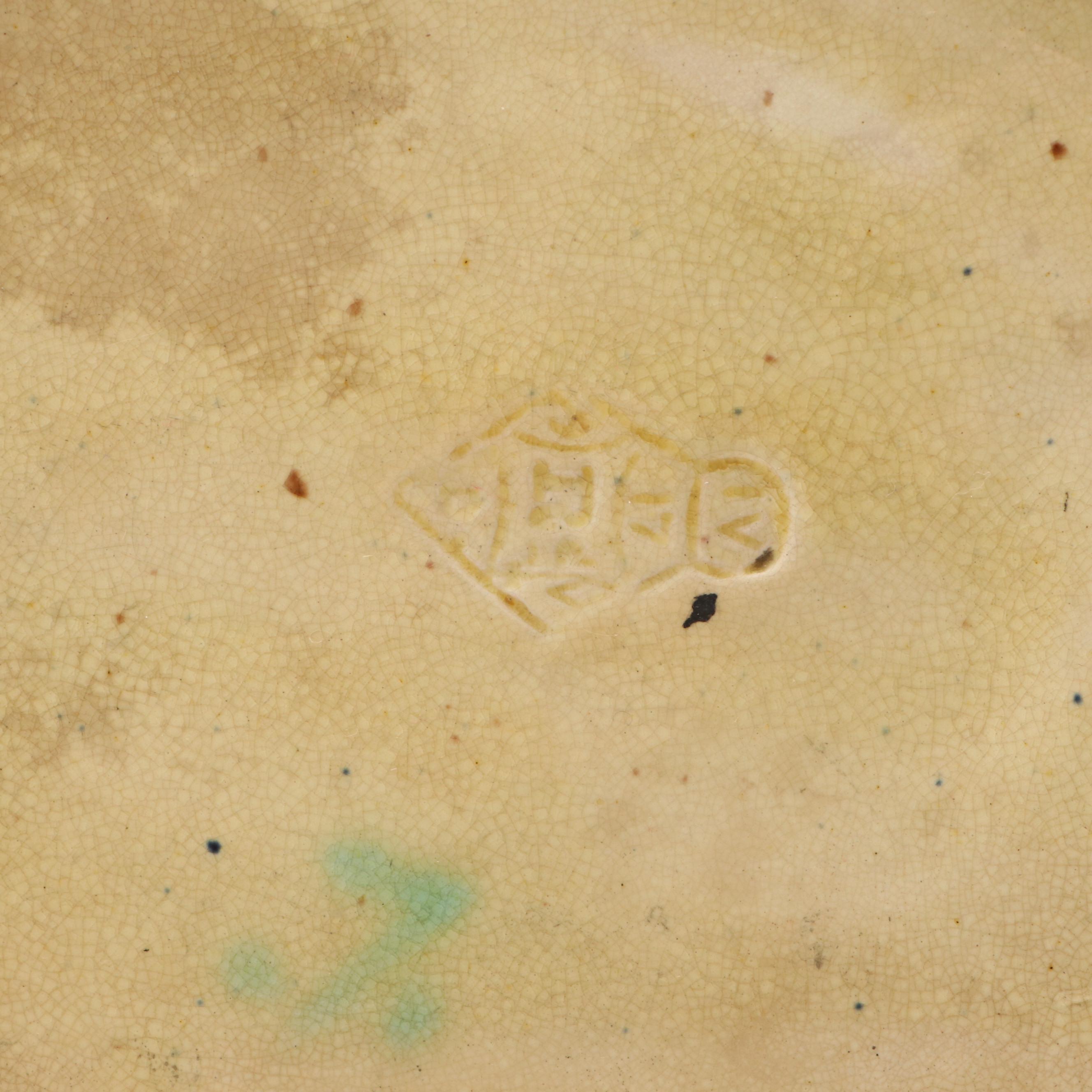 James Wardle and Company "Bamboo and Fern" Majolica Platter, Late 19th Century