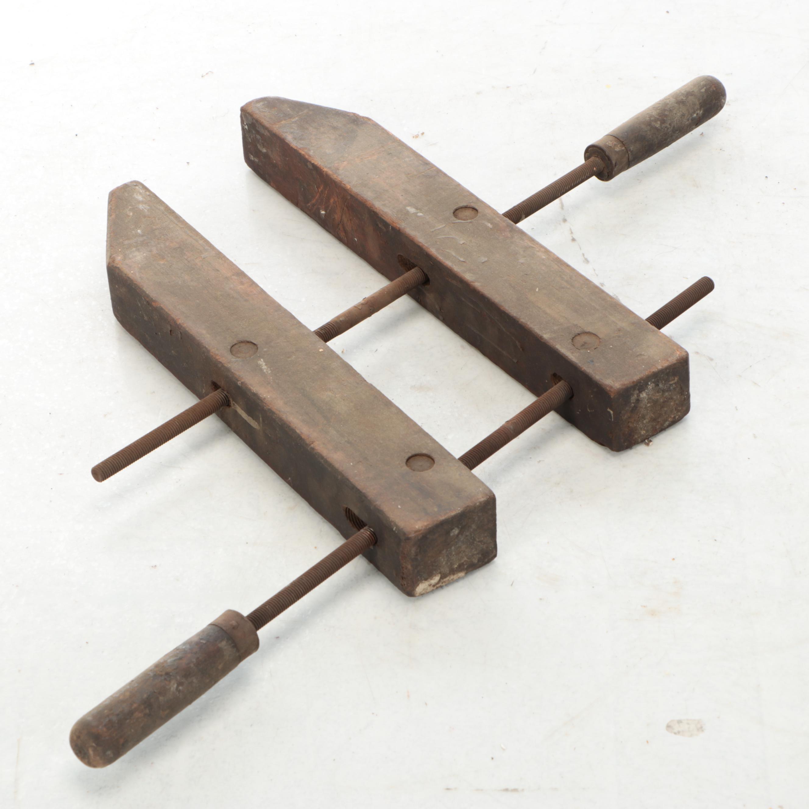 Wooden Hand-Screw Woodworking Clamps