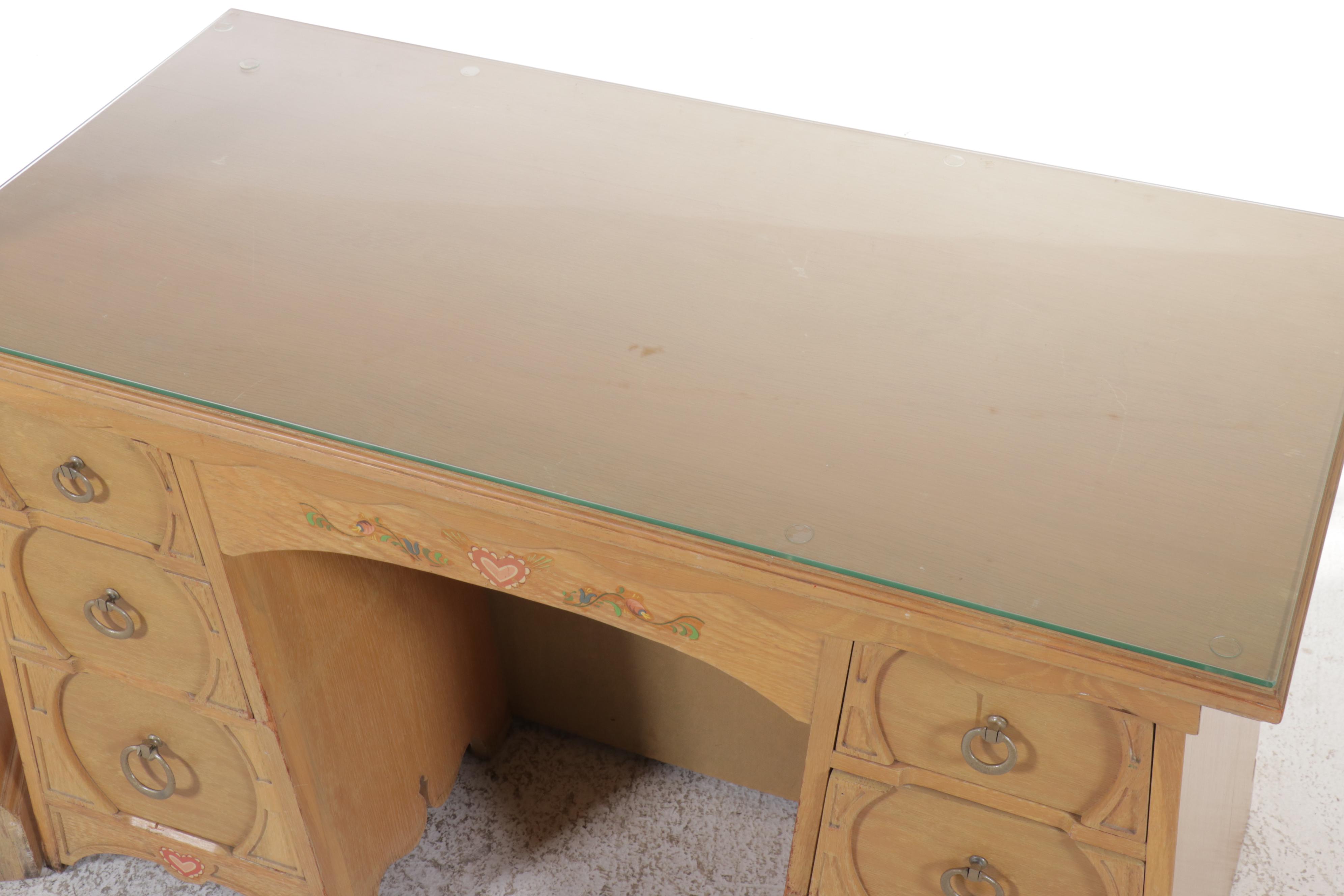 French Provincial Chest of Drawers, Desk, and Chair