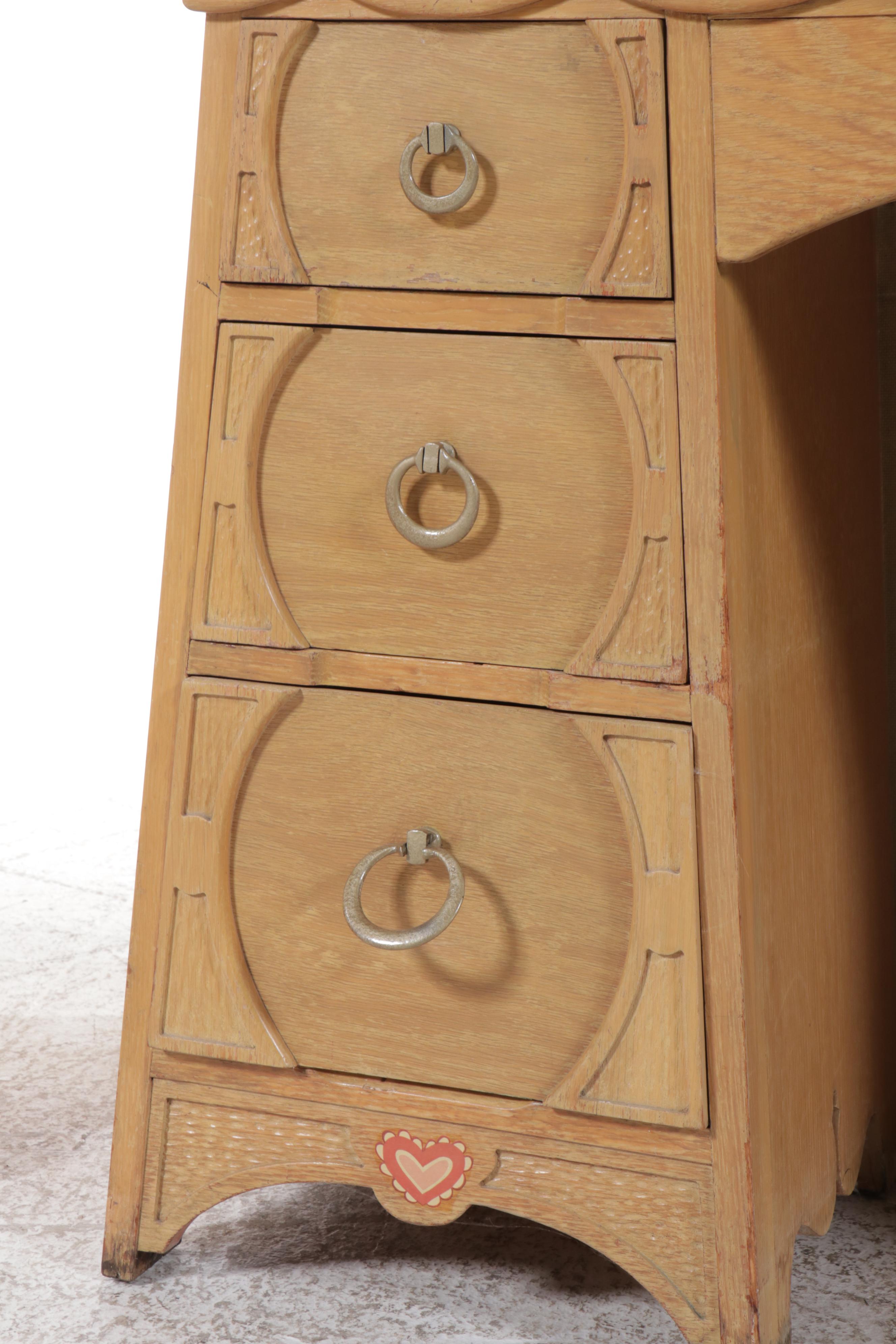 French Provincial Chest of Drawers, Desk, and Chair