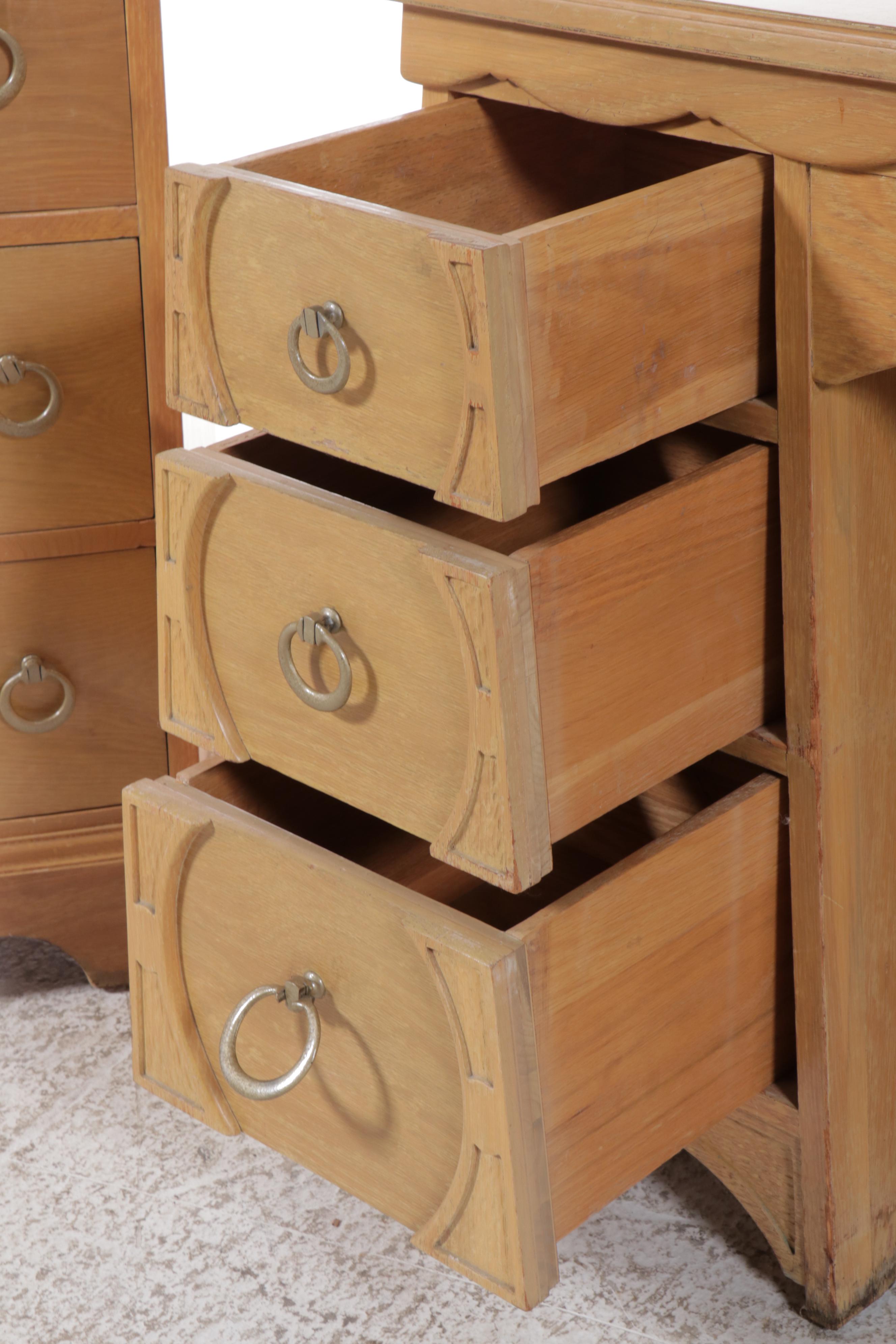 French Provincial Chest of Drawers, Desk, and Chair