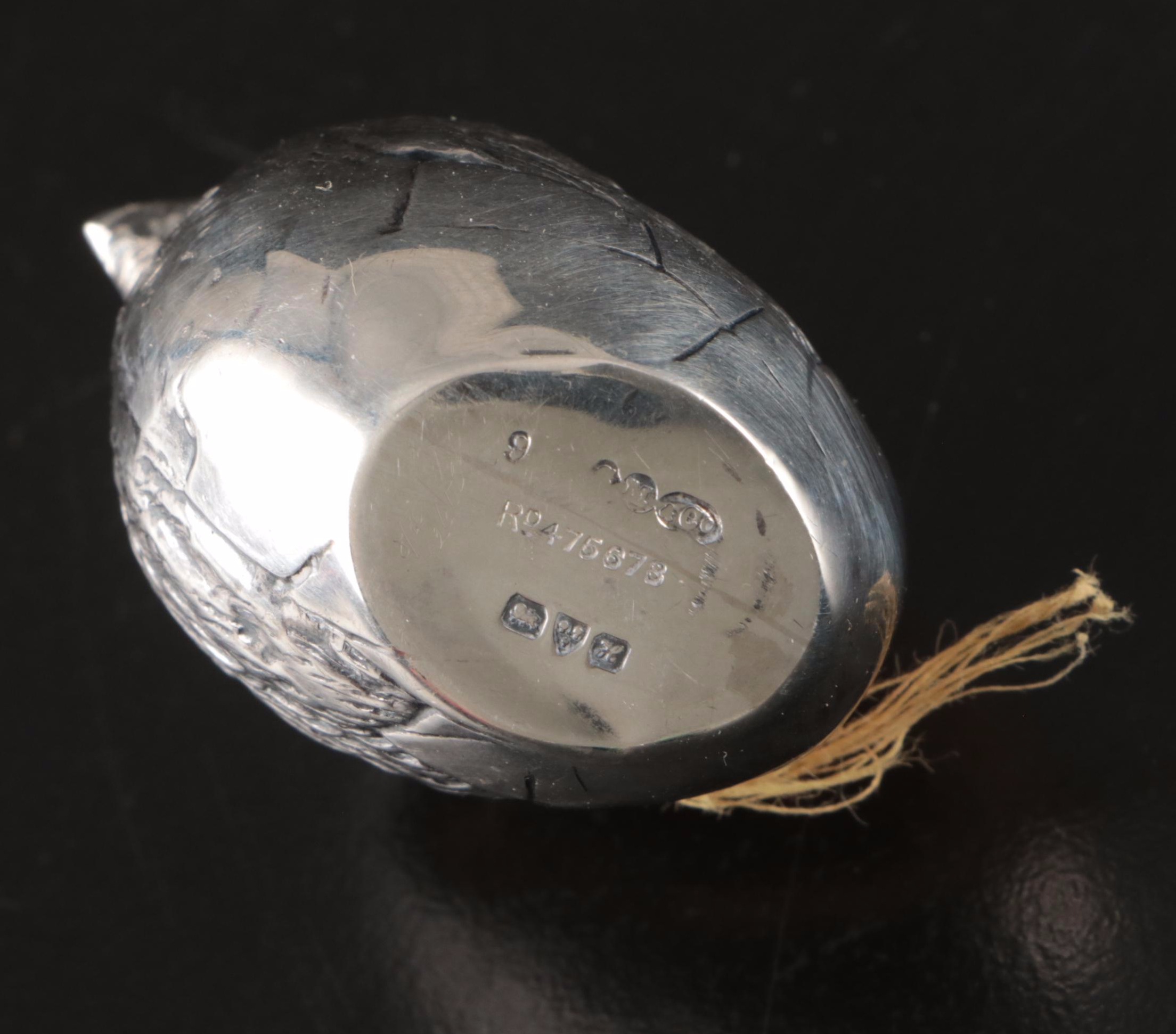 English Sterling Silver Elephant and Bird Pincushions, Early 20th Century