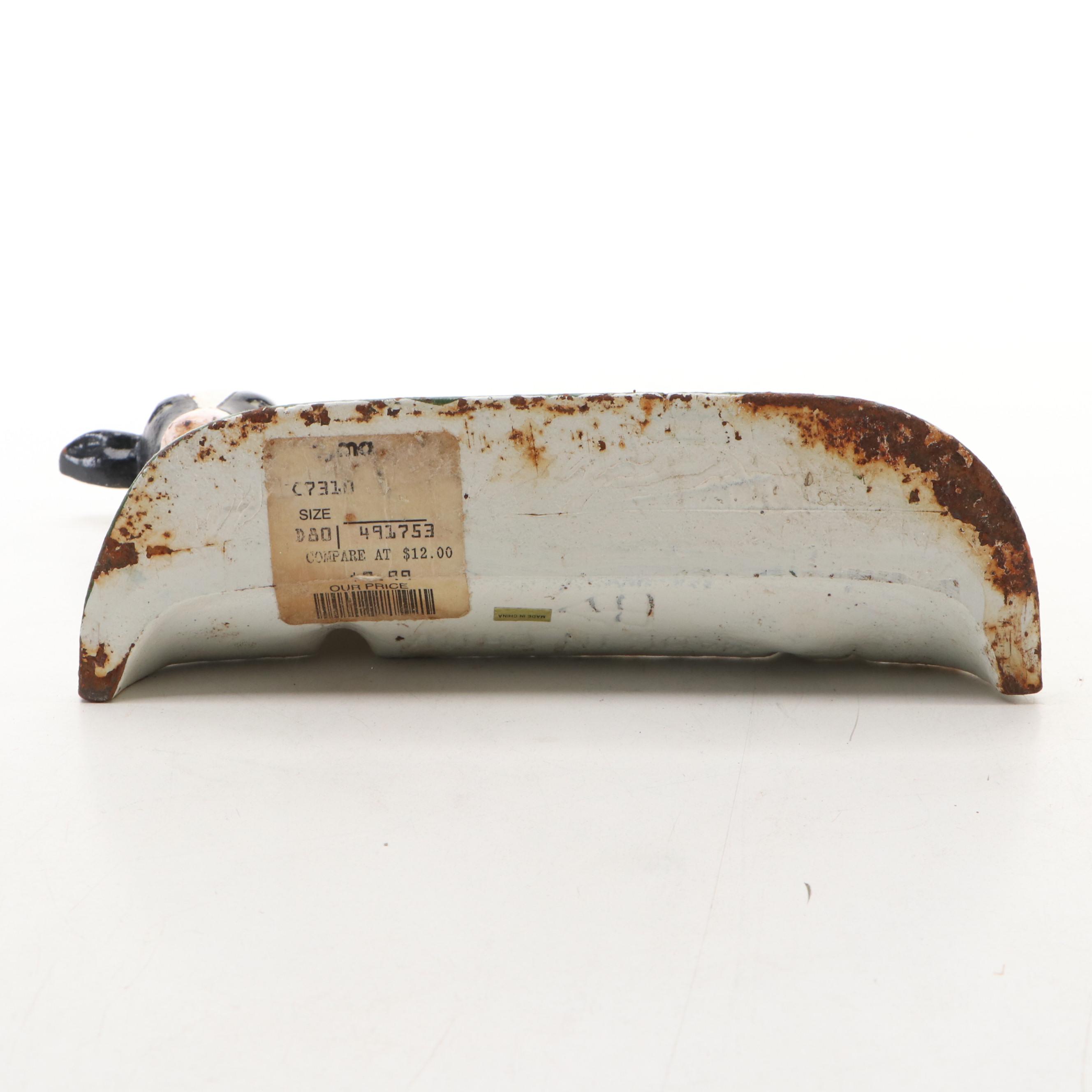 Painted Cast Iron Cow Doorstop