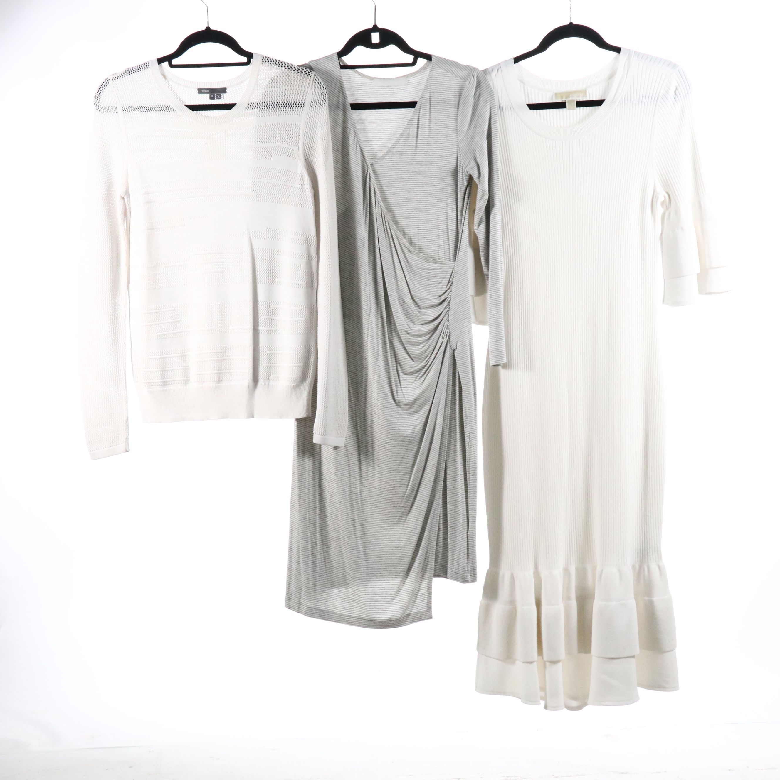 Michael Kors Ruffled Rib Knit Midi Dress, Acne Studios Wool Sweater, and More