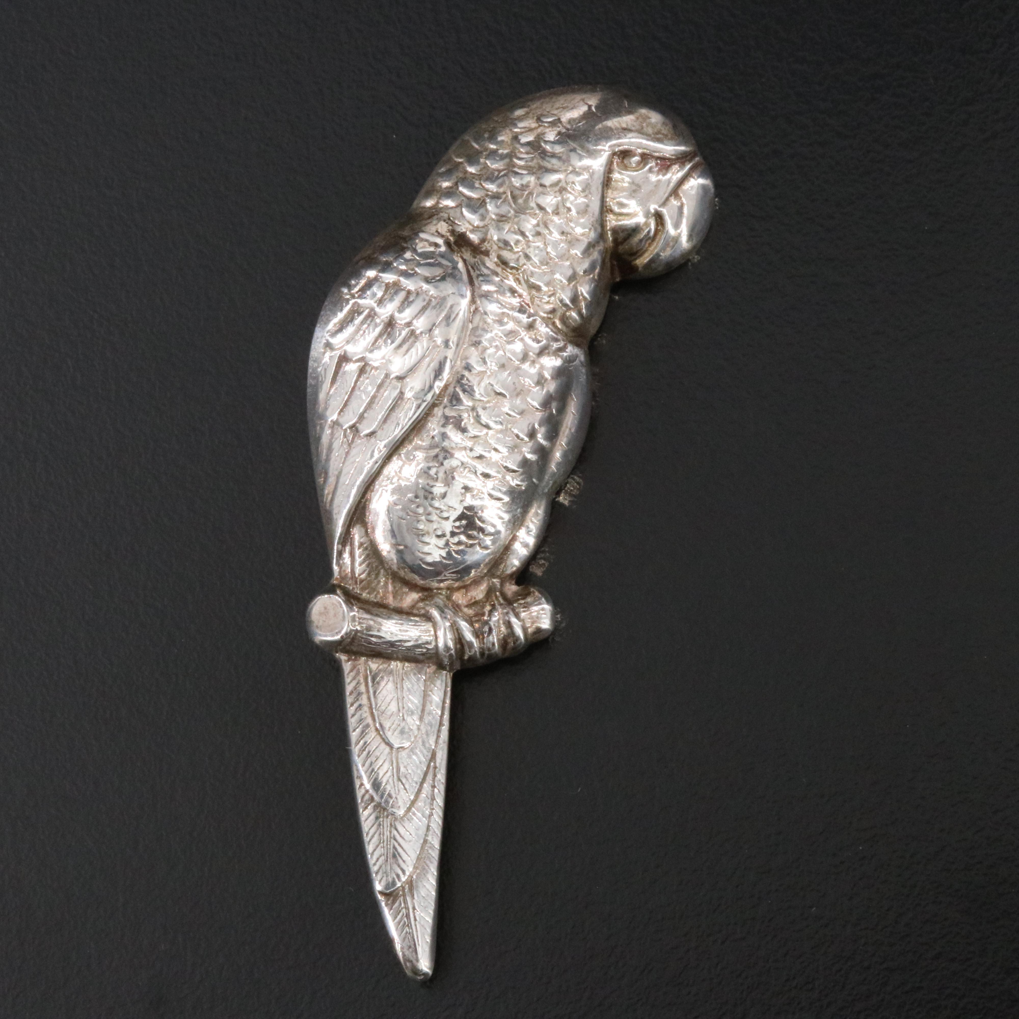 Sterling Parrot Converter Brooch
