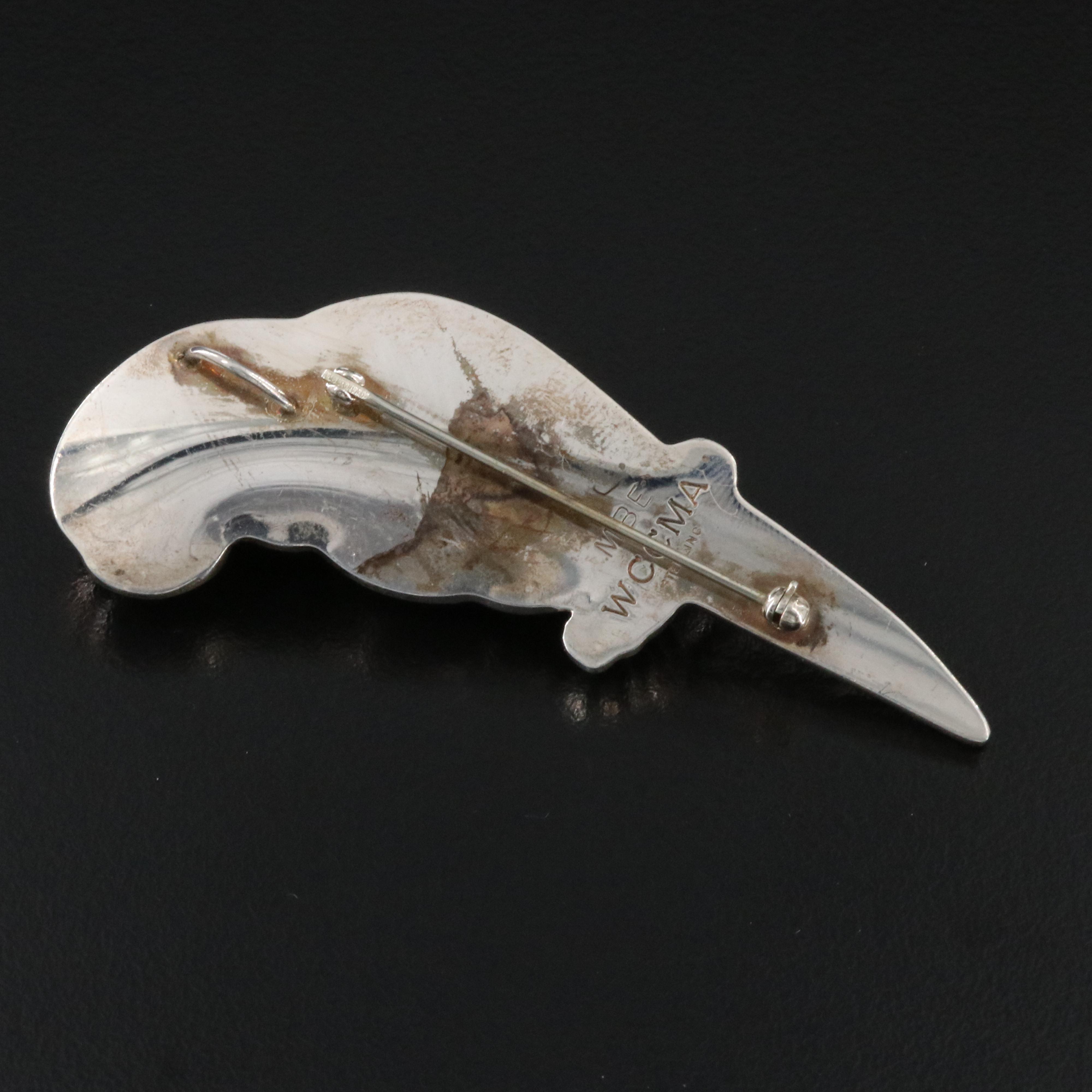 Sterling Parrot Converter Brooch