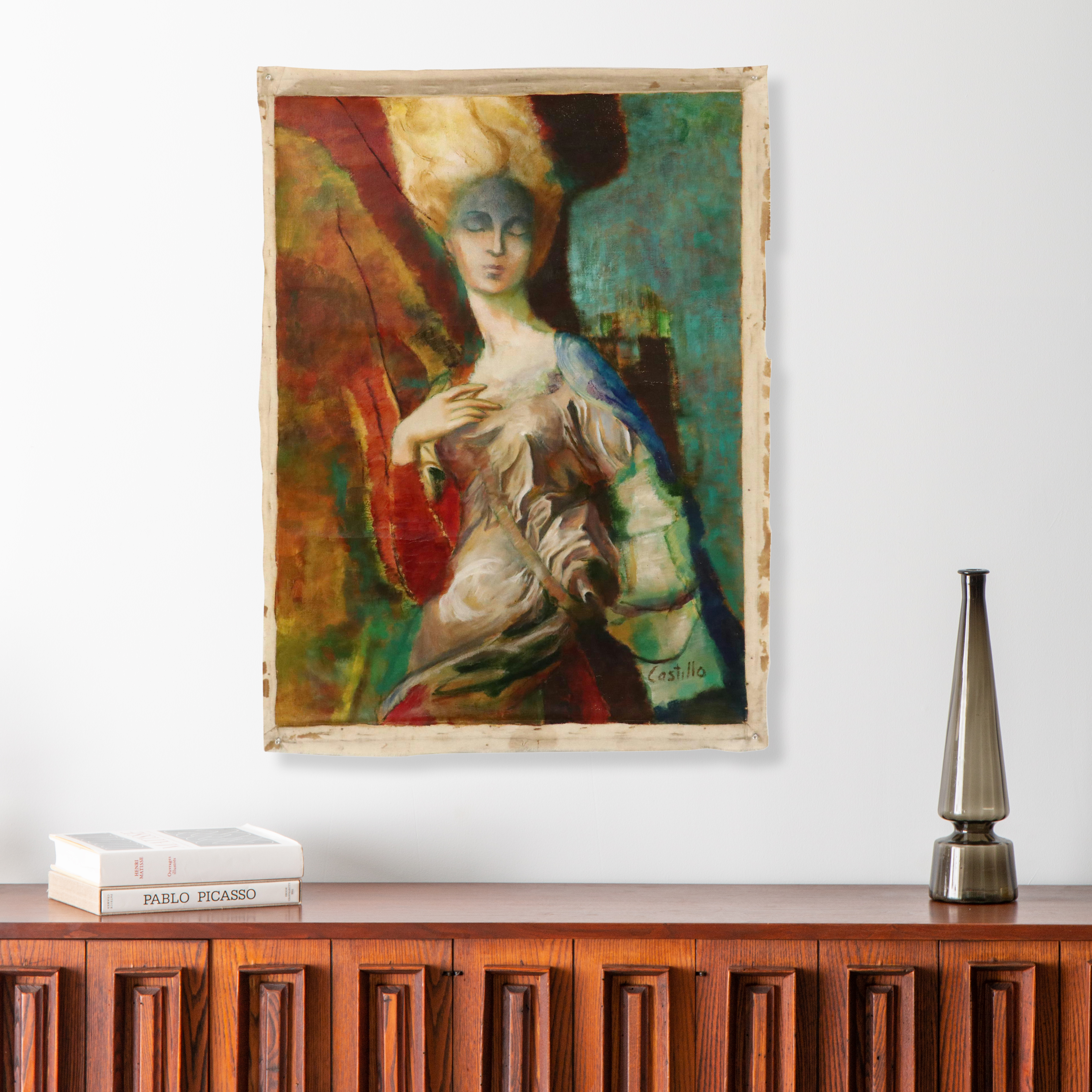 Whimsical Portrait Oil Painting, Late 20th Century/21st Century