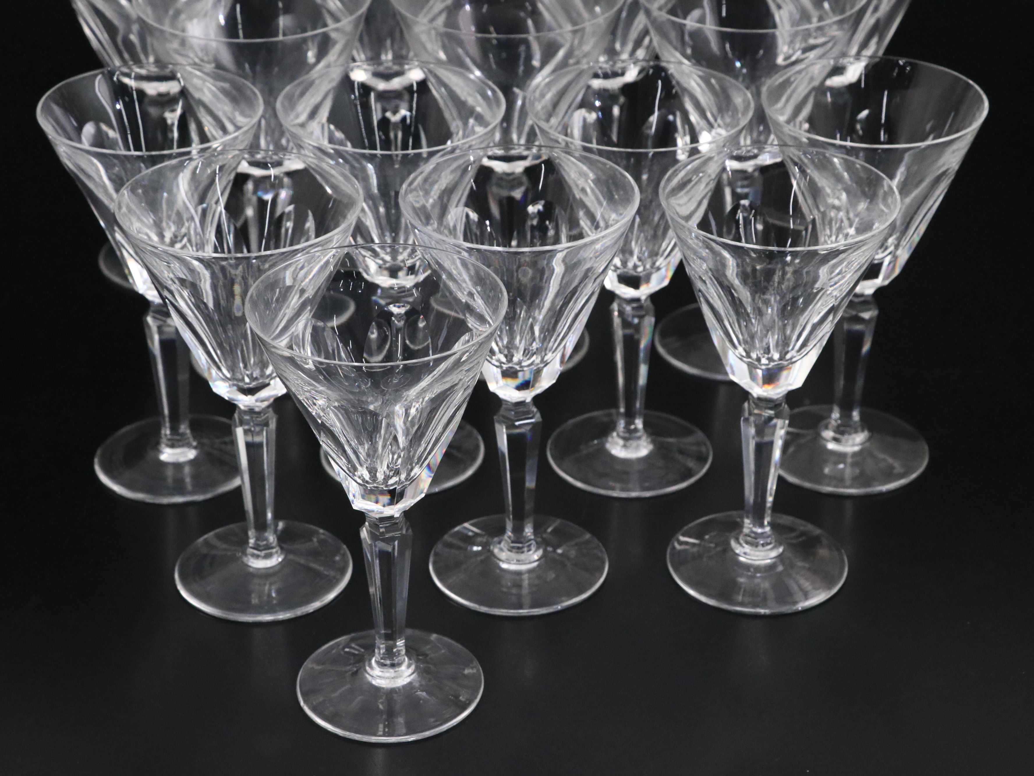 Waterford "Sheila" Crystal Champagne Coupes, Wine Glasses, and Water Goblets