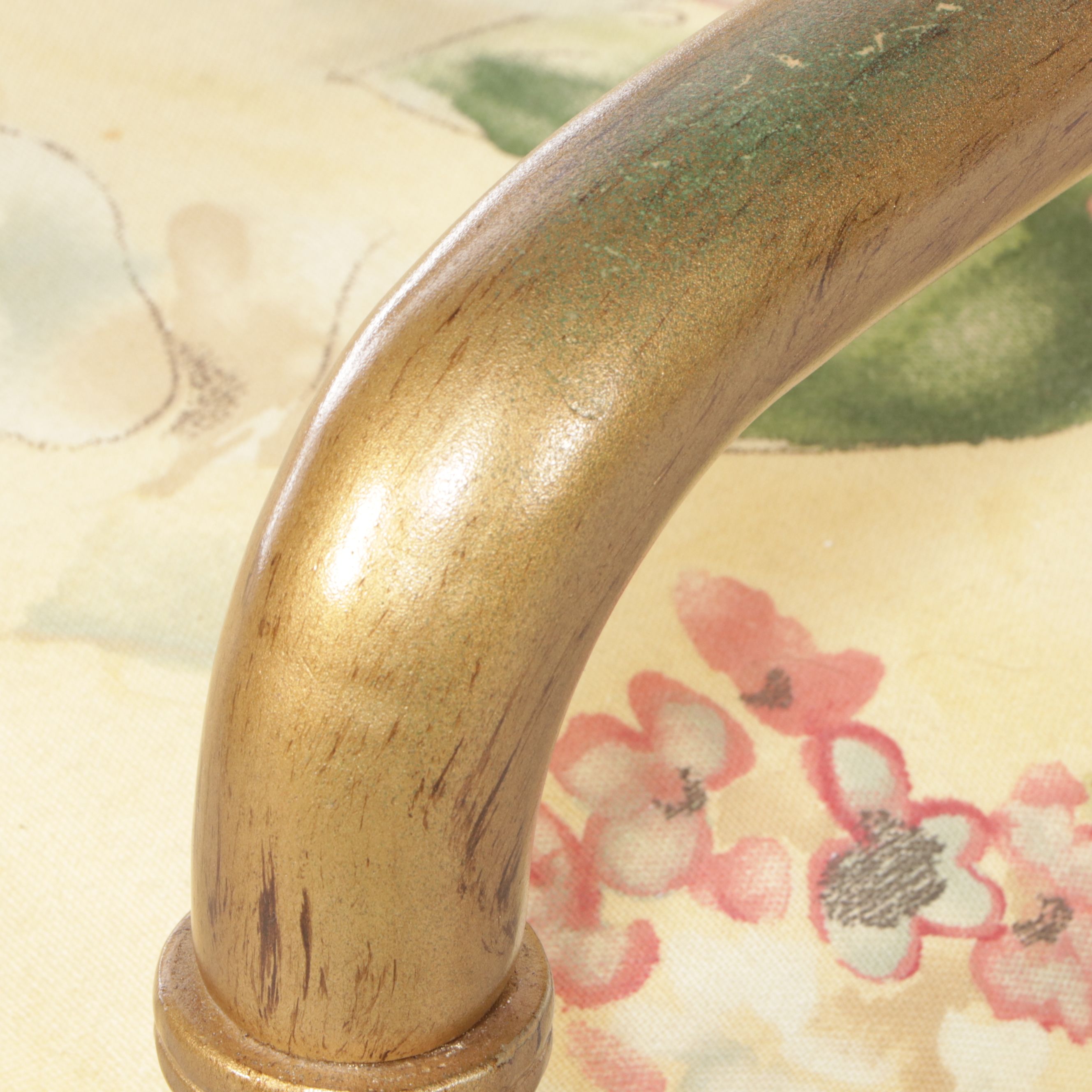 Bernhardt Gilt-Finished French Provincial Armchair and Ottoman