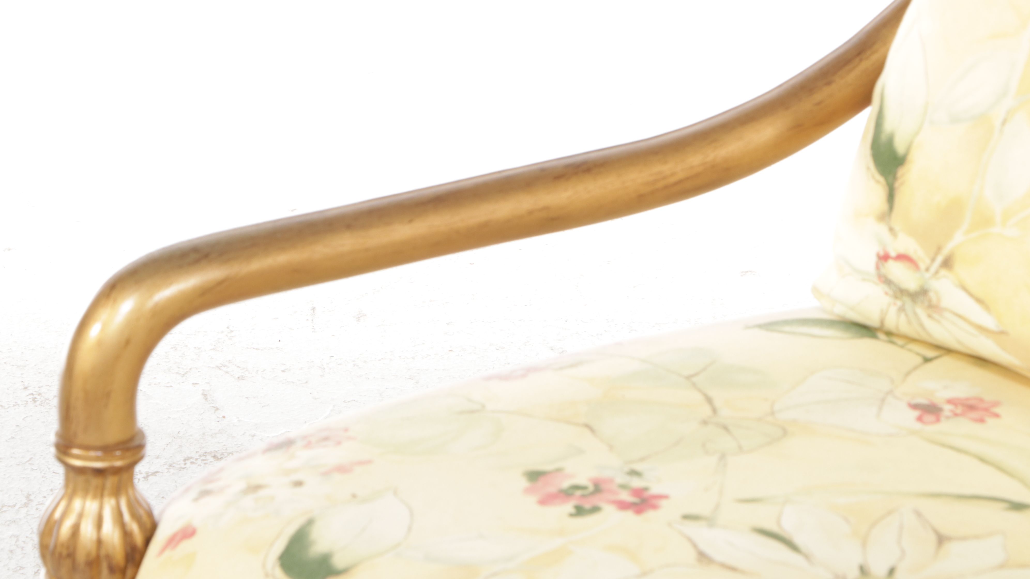 Bernhardt Gilt-Finished French Provincial Armchair and Ottoman