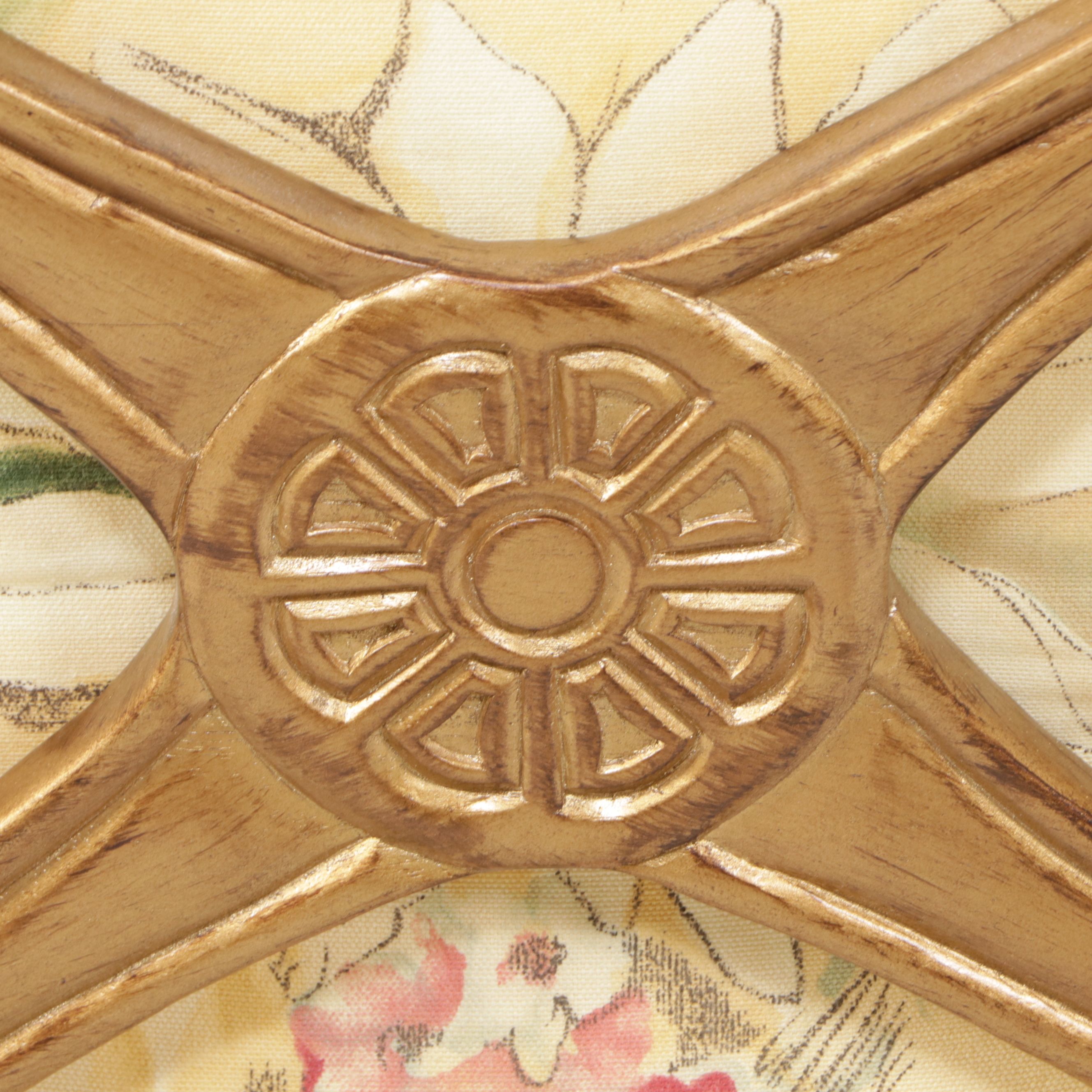 Bernhardt Gilt-Finished French Provincial Armchair and Ottoman