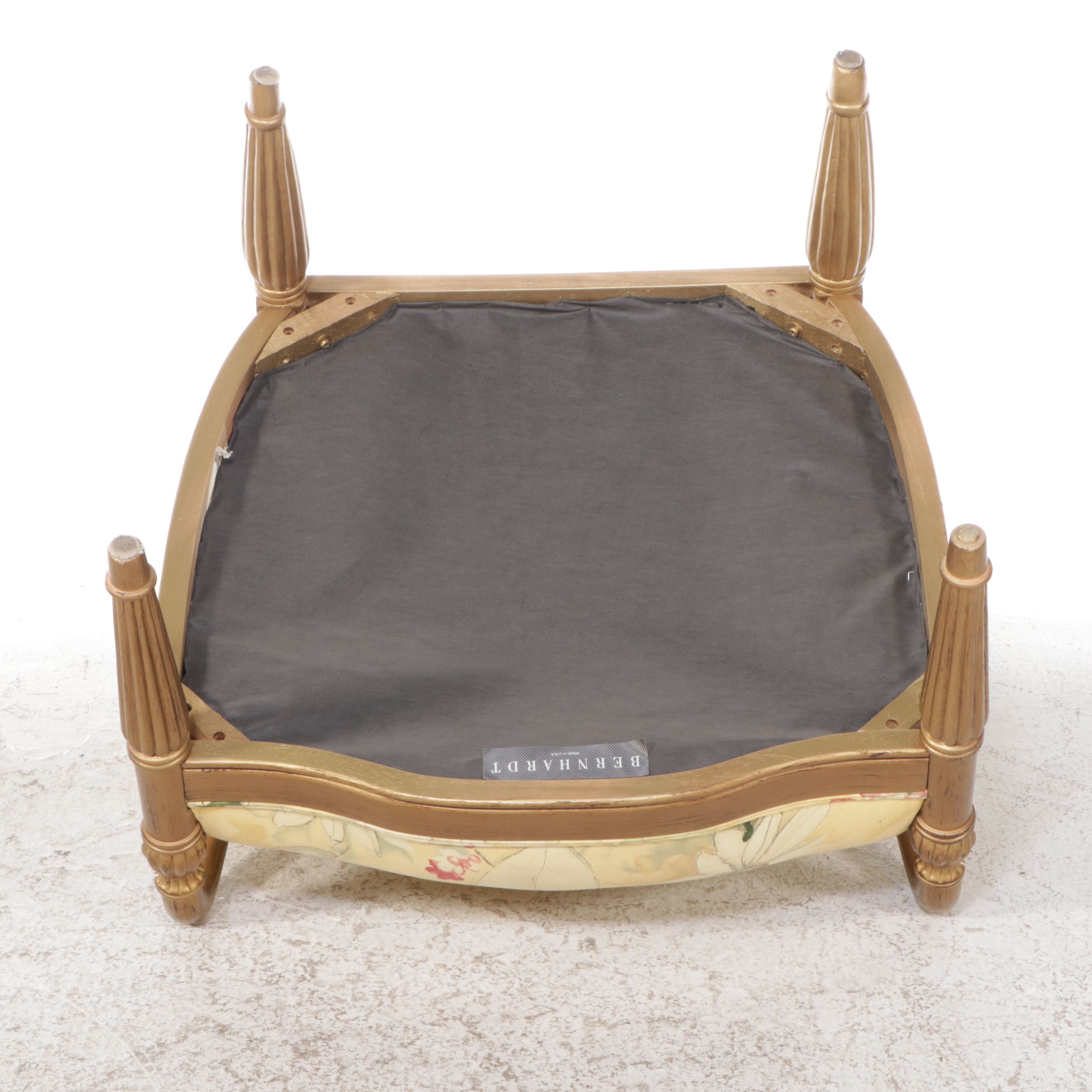 Bernhardt Gilt-Finished French Provincial Armchair and Ottoman