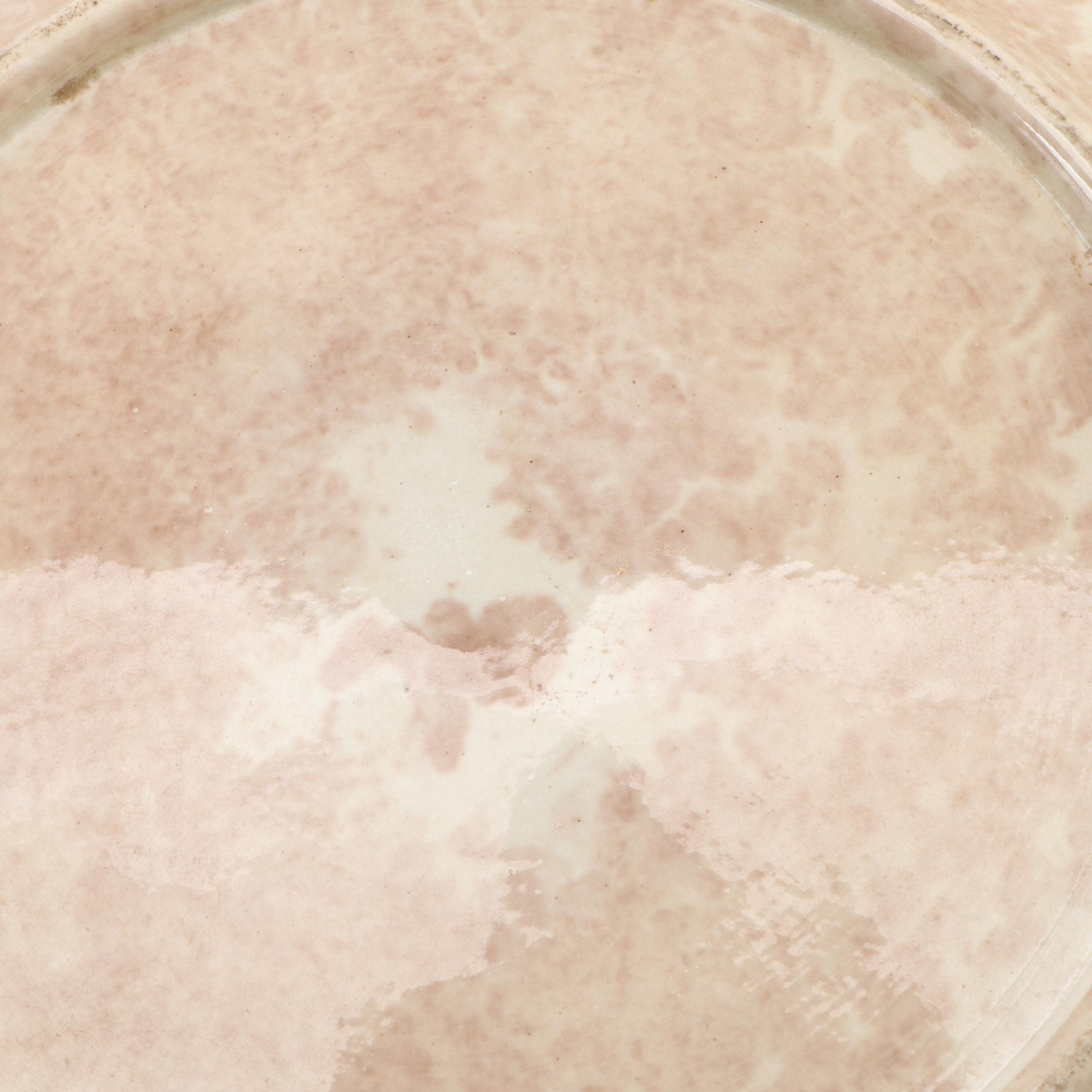 English Majolica Banana Leaf and Dog Platters, Late 19th Century