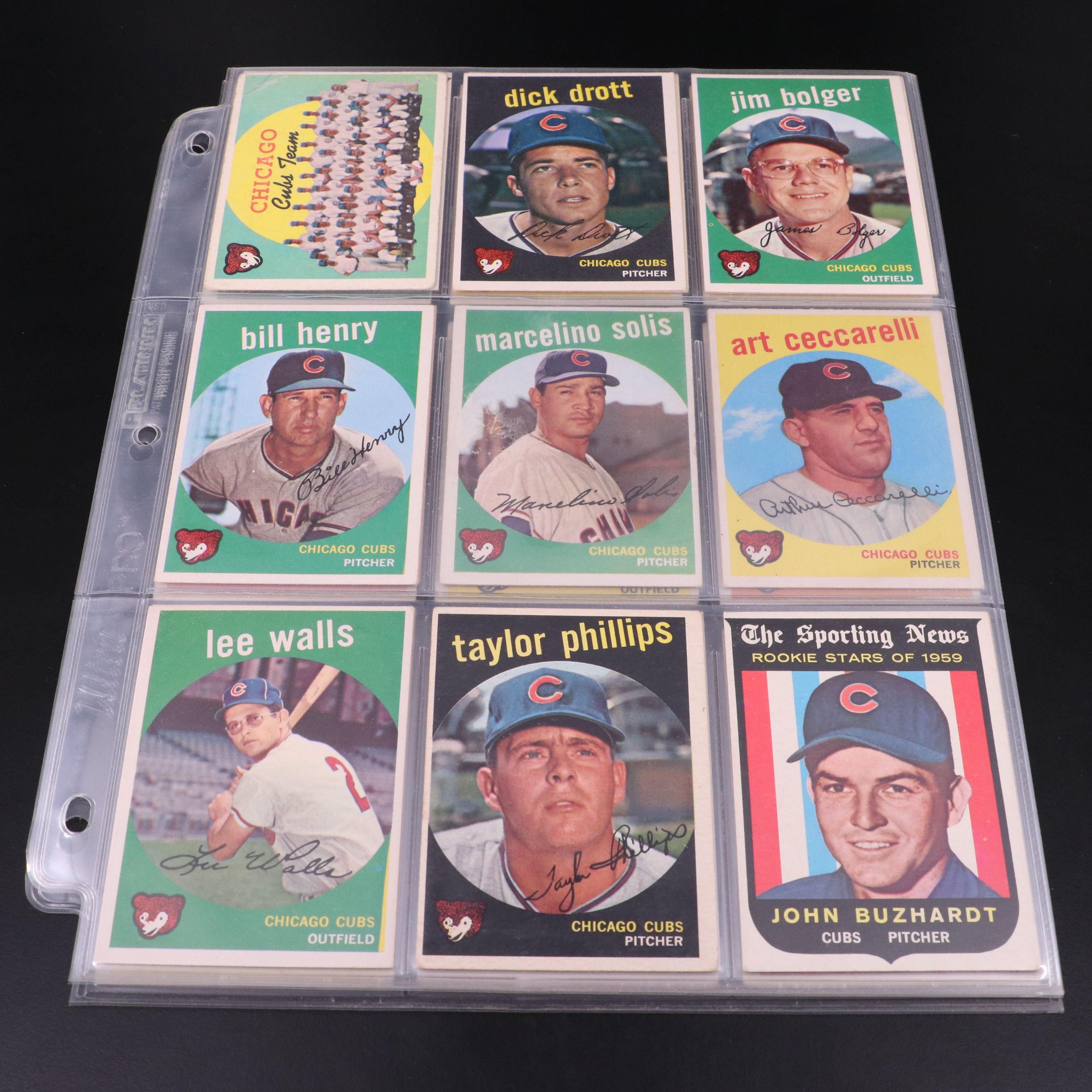 Topps Baseball Cards Featuring Ernie Banks and More, 1957-1959