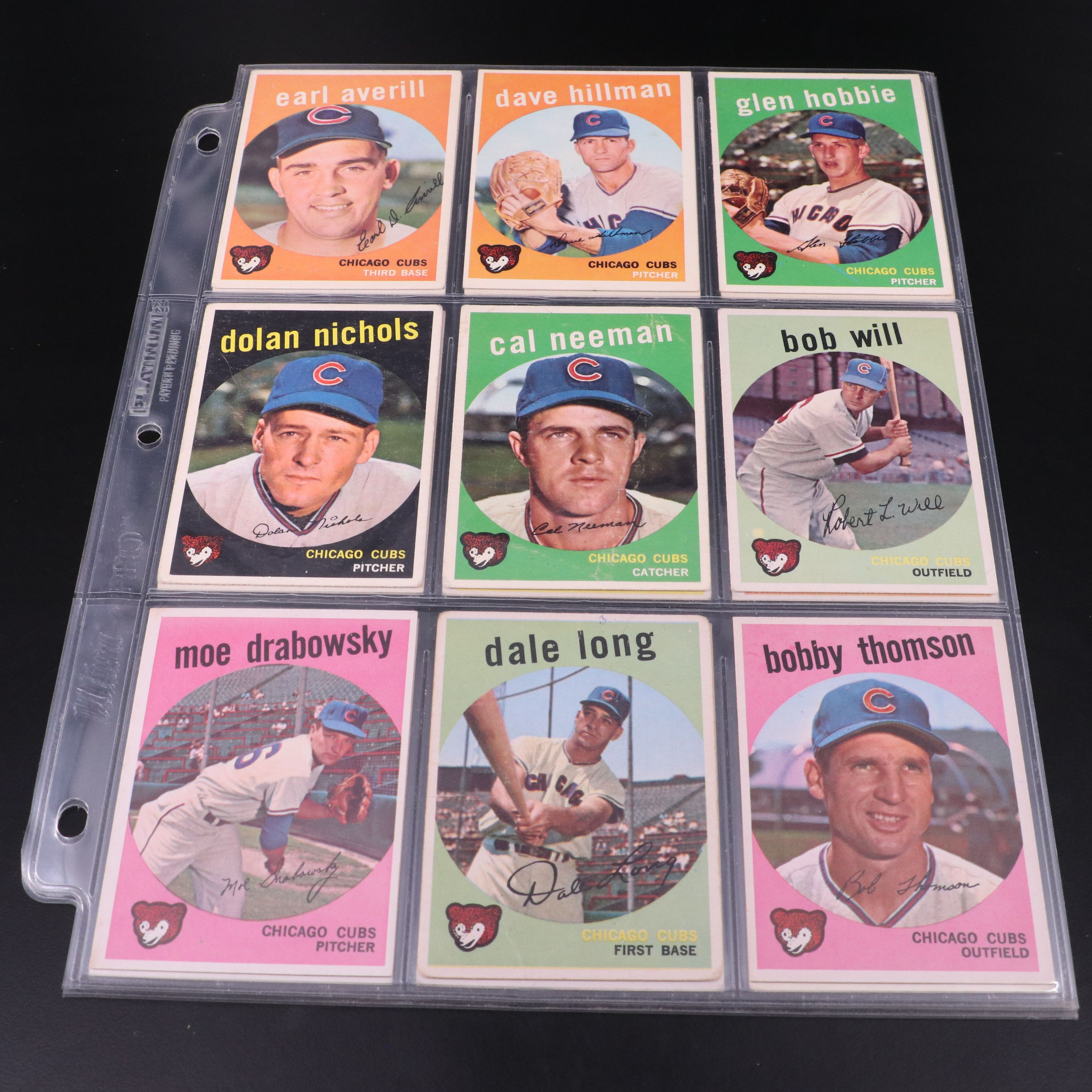 Topps Baseball Cards Featuring Ernie Banks and More, 1957-1959