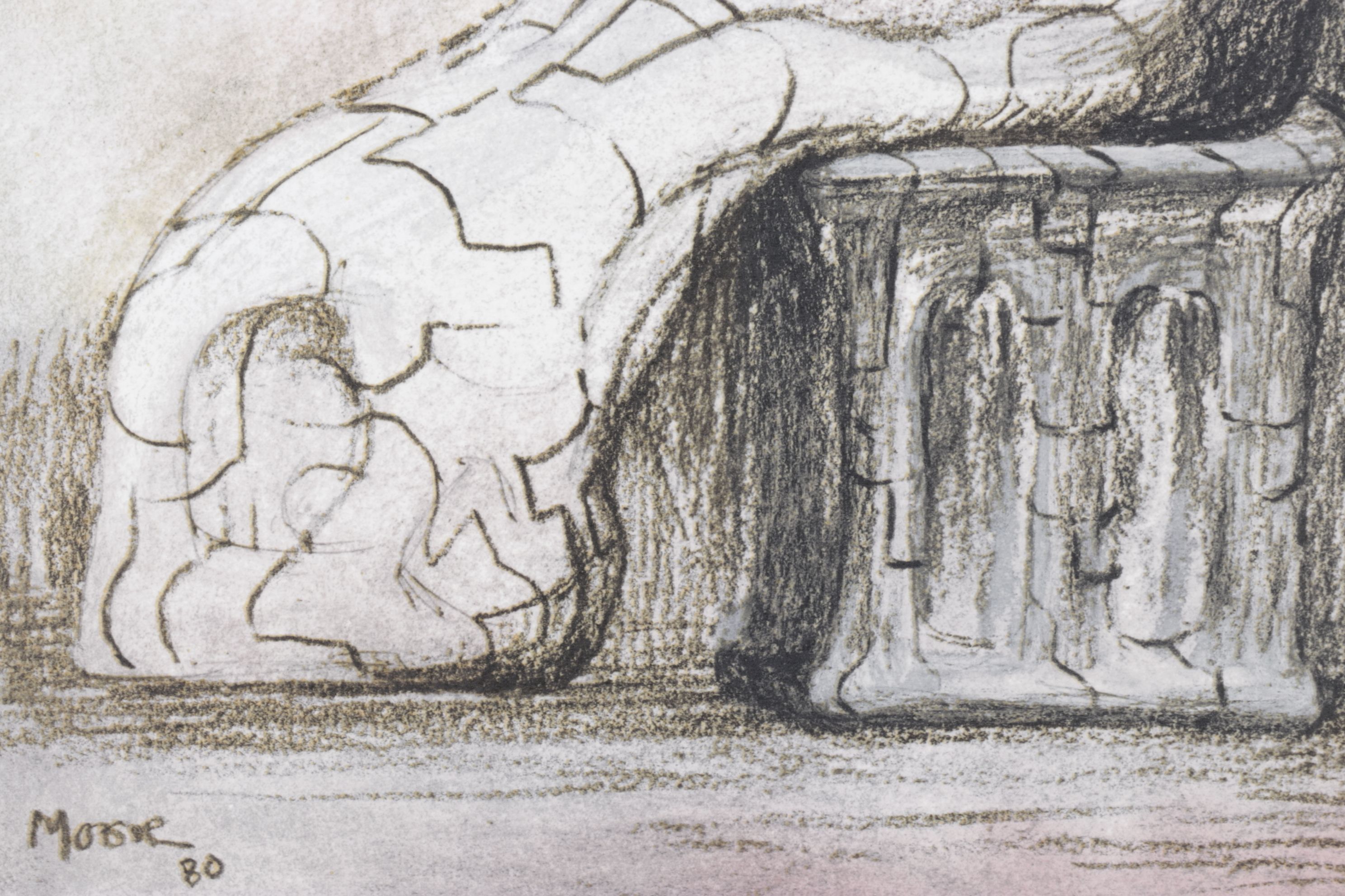 Offset Lithograph After Henry Moore “Seated Mother & Child," 1980