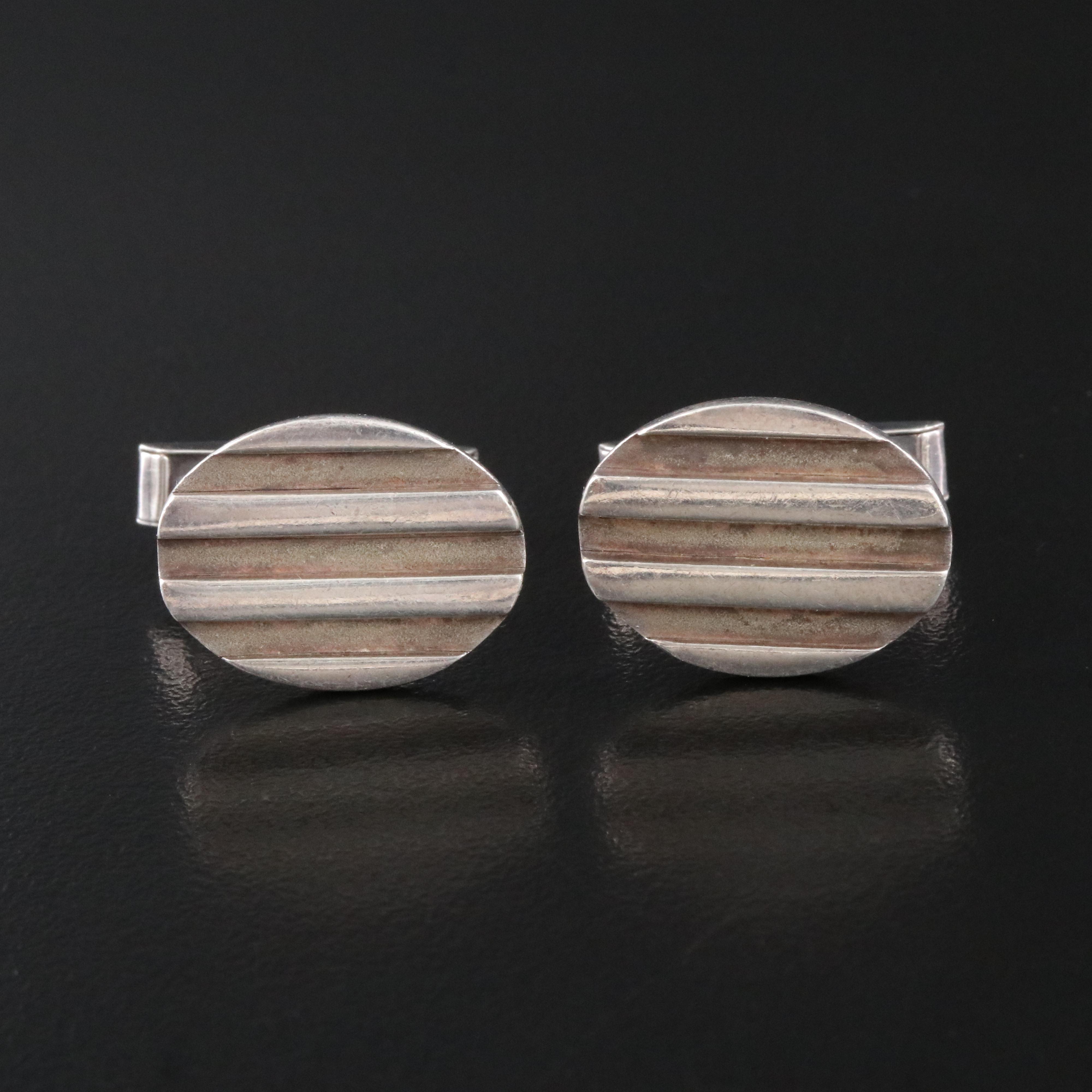 Tiffany & Co. Atlas Sterling Grooved Cufflinks