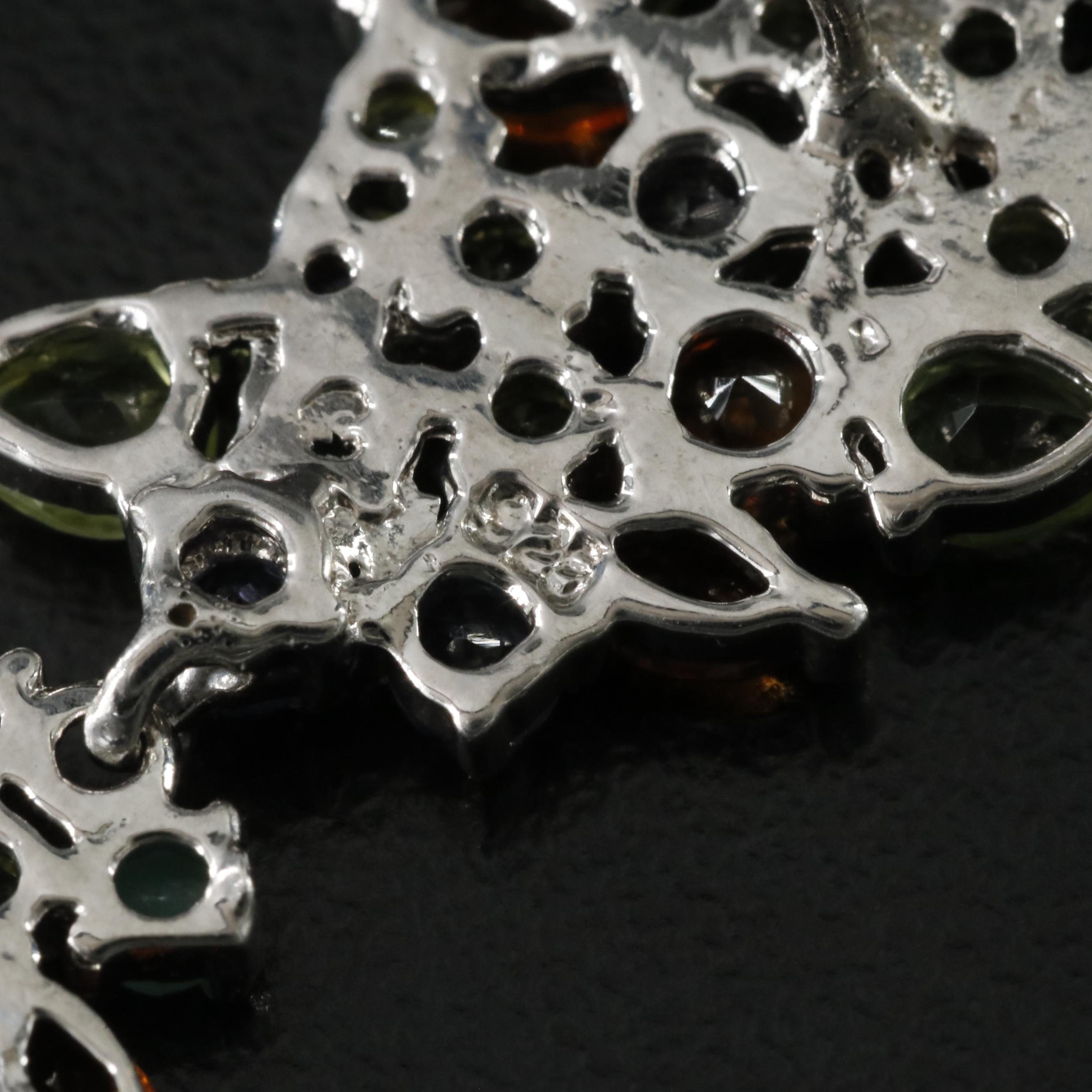 Sterling Gemstone Trailed Earrings