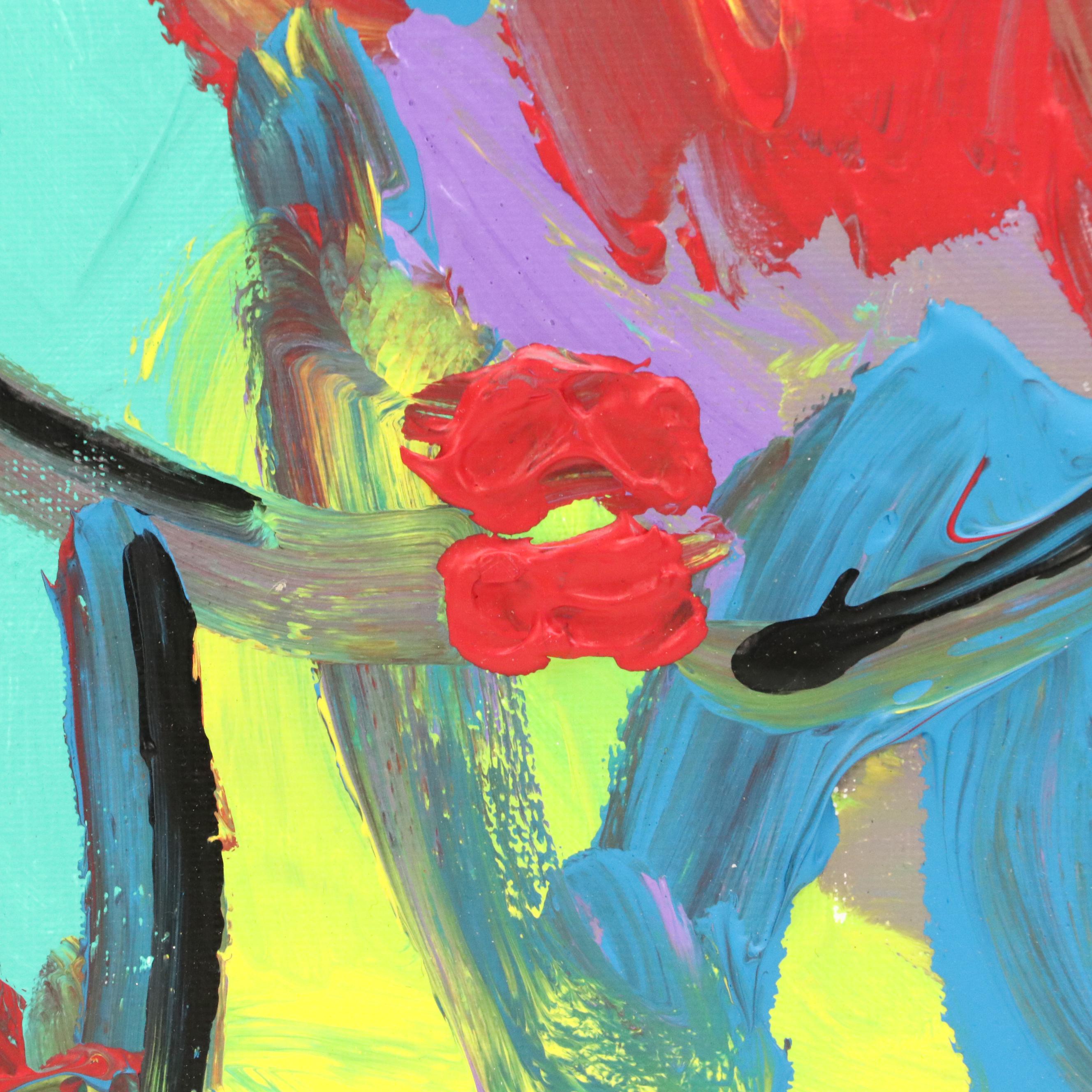 Abiola Idowu Stylized Acrylic Portrait Painting "You are my Angel," 2023