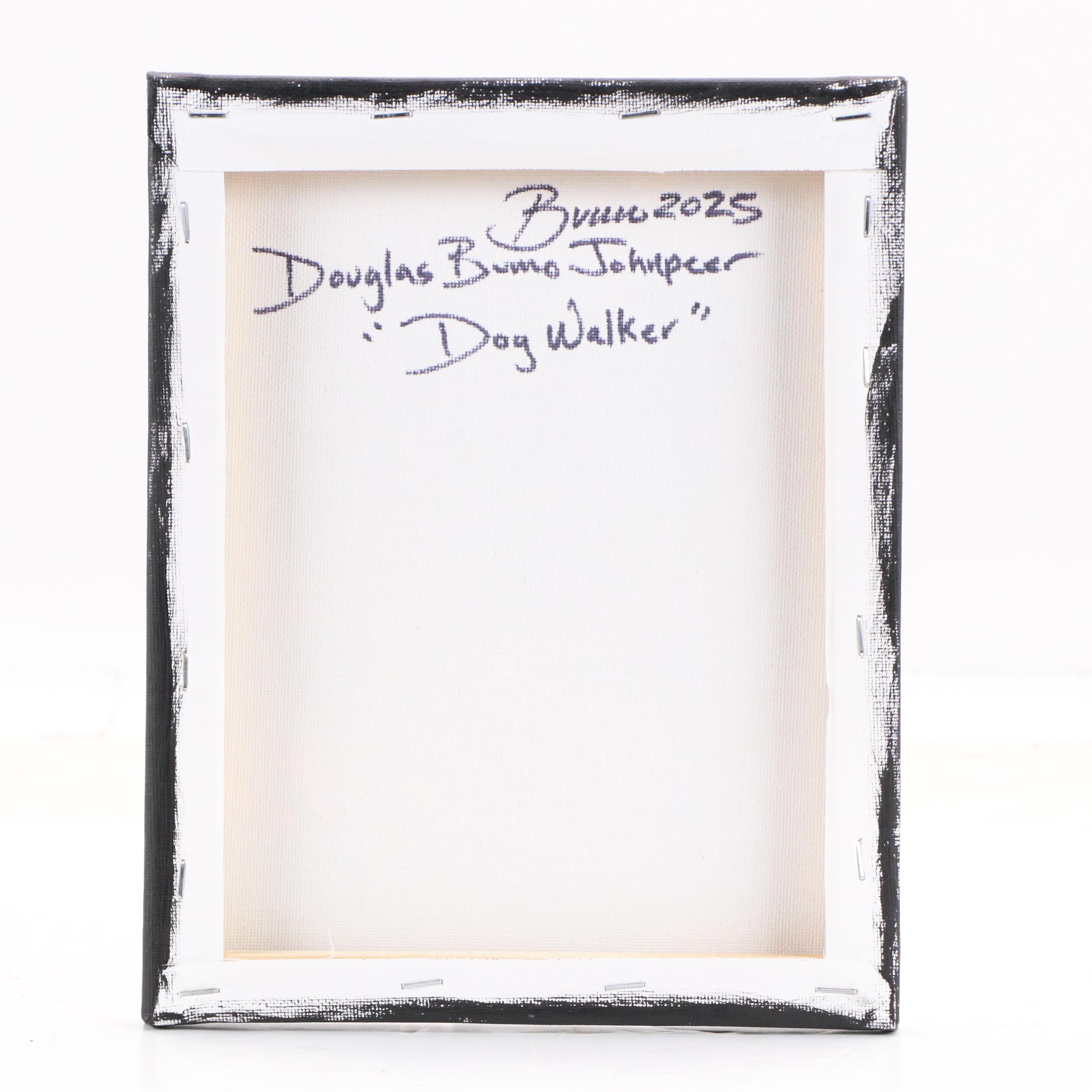 Doug "Bumo" Johnpeer Forest Landscape Oil Painting "Dog Walker," 2025