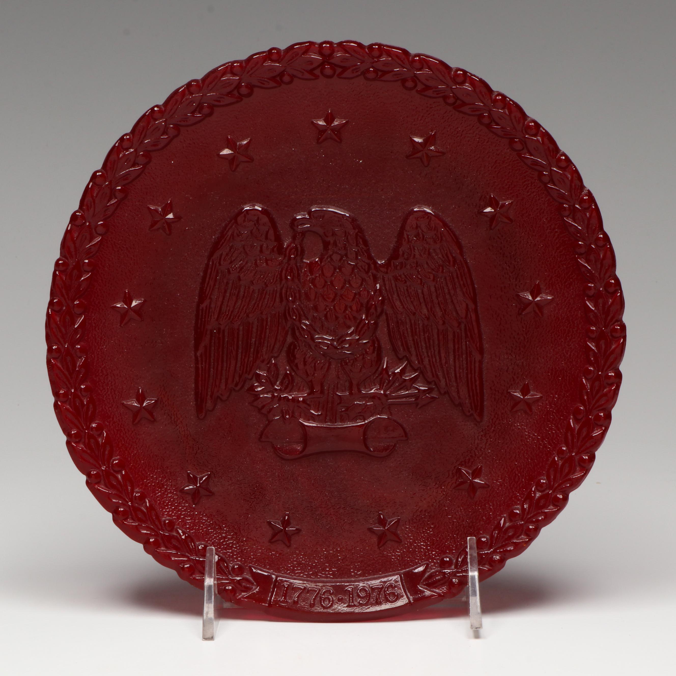 Fenton Glass Plates Featuring Eagle, Liberty Hall and Liberty Bell