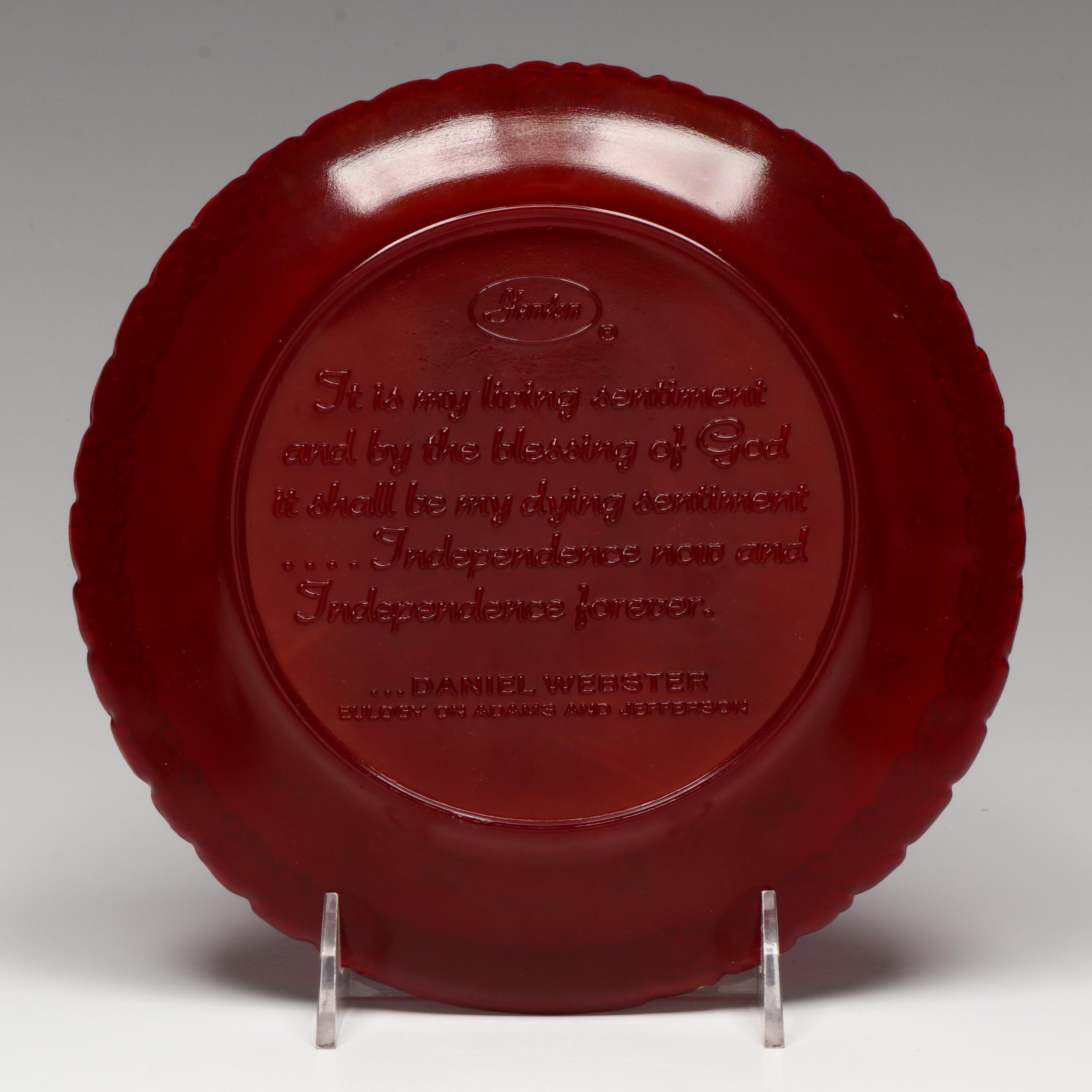 Fenton Glass Plates Featuring Eagle, Liberty Hall and Liberty Bell