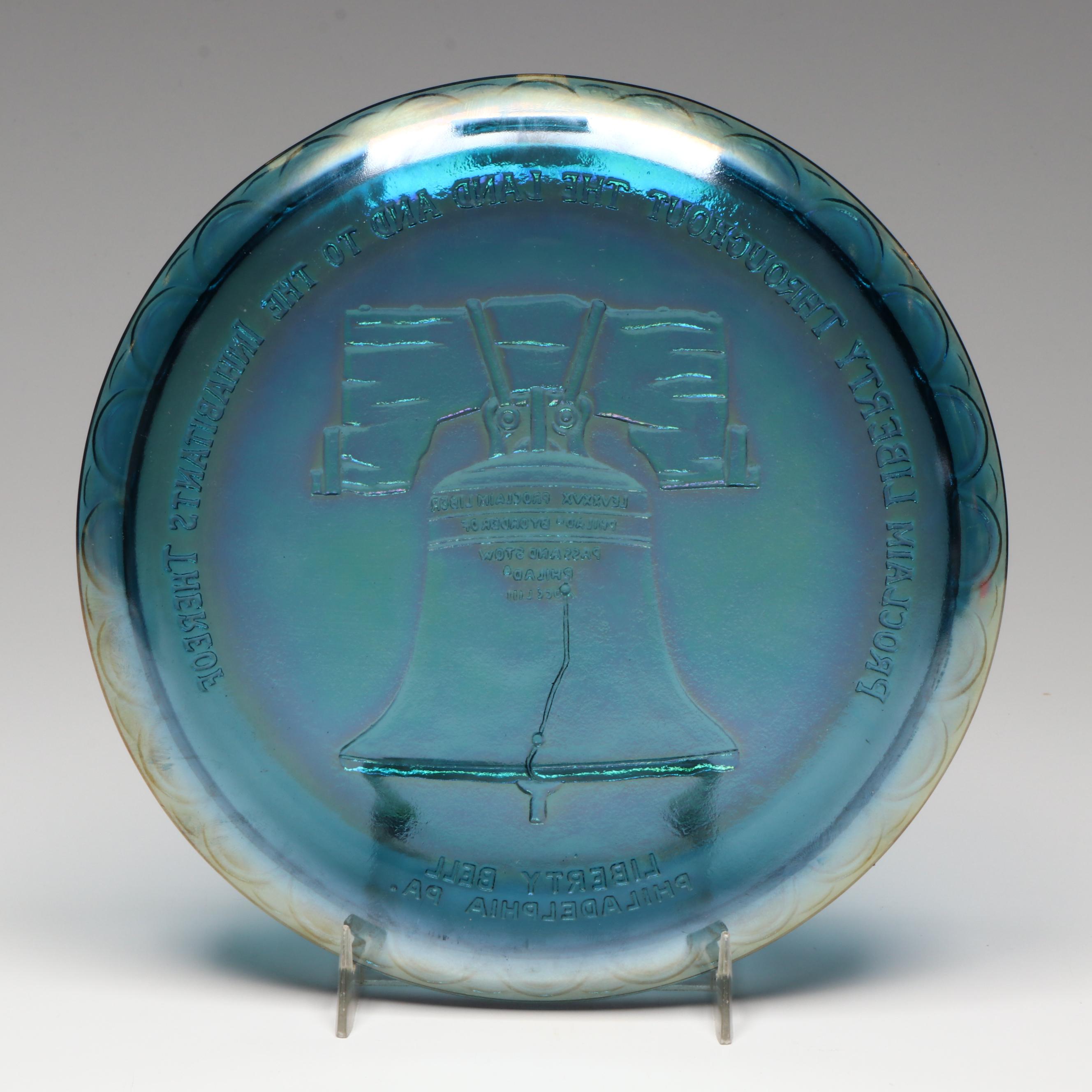 Fenton Glass Plates Featuring Eagle, Liberty Hall and Liberty Bell