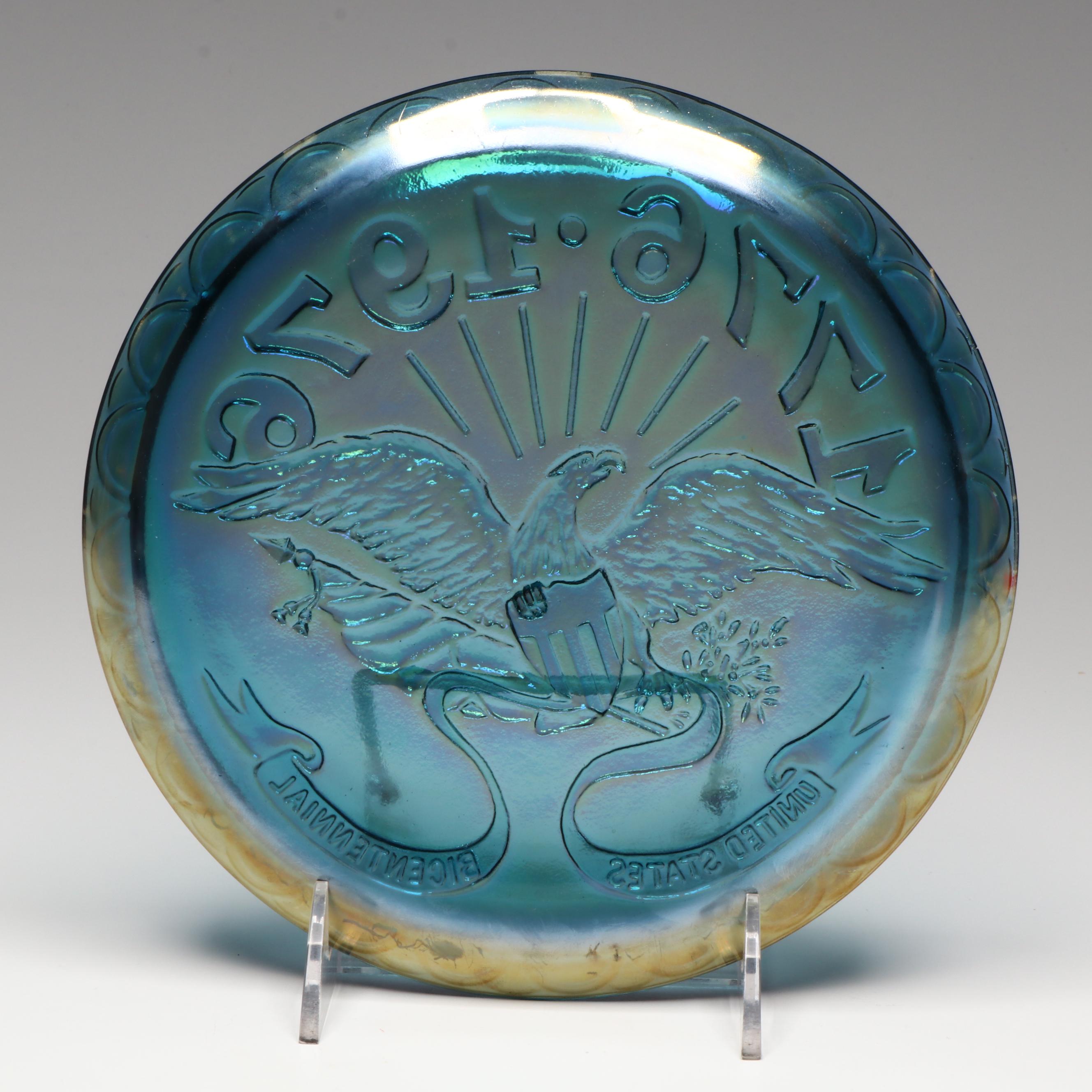 Fenton Glass Plates Featuring Eagle, Liberty Hall and Liberty Bell