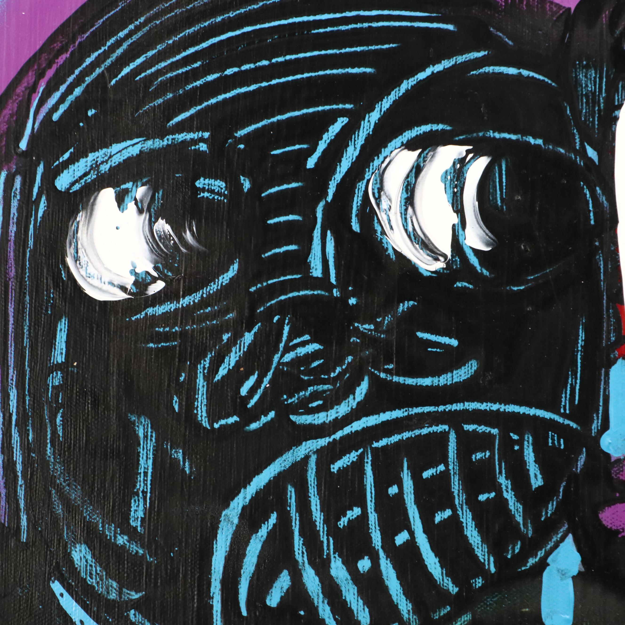 Abiola Idowu Stylized Modern Acrylic Painting, Circa 2020